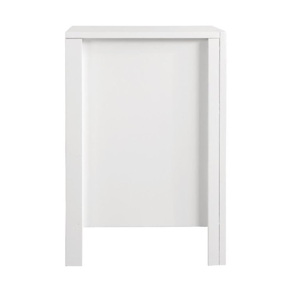 Glory Furniture Burlington 2-Drawer Nightstand - White Wooden Bedside Table for Bedroom, Living Room & Guest Room Storage