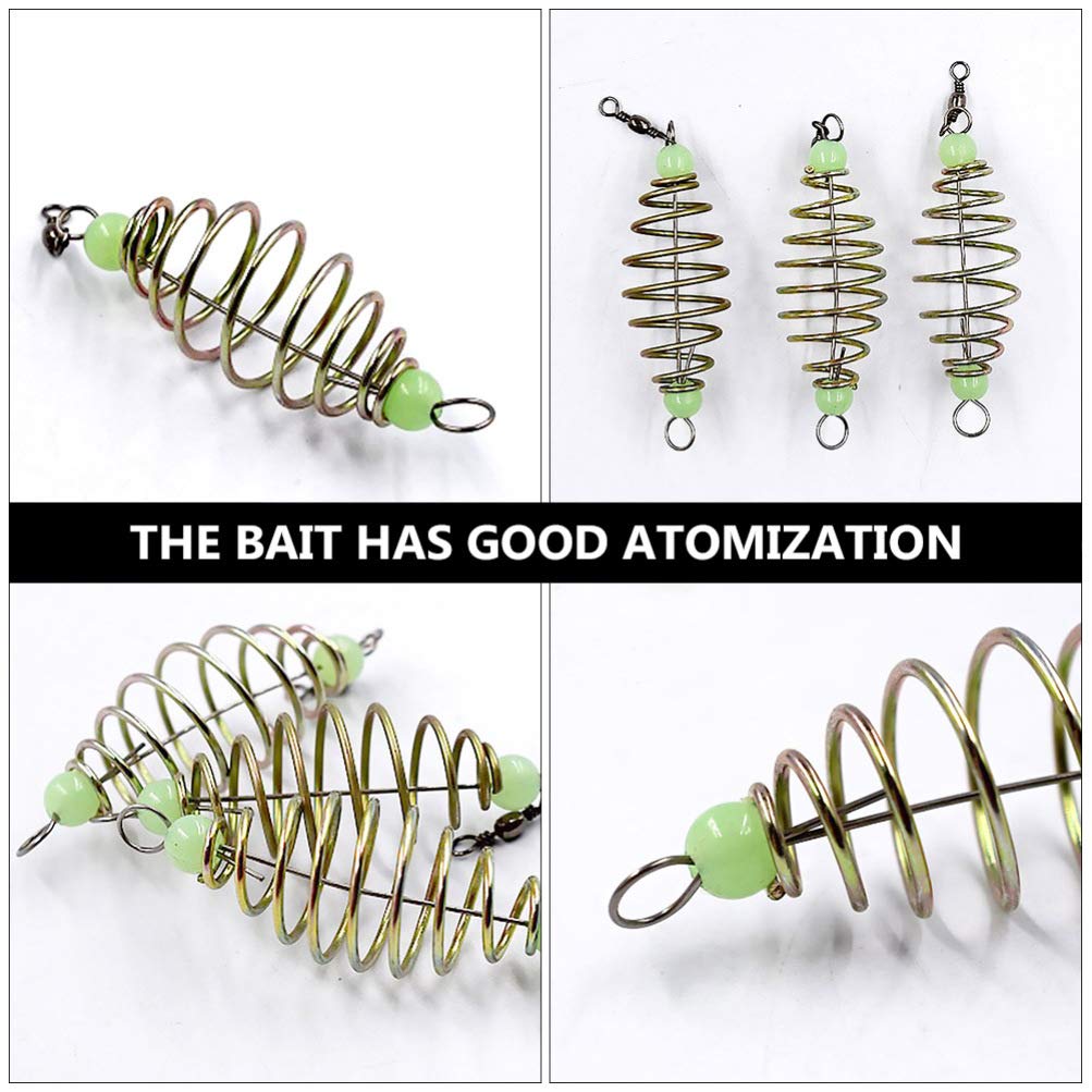 BESPORTBLE 24pcs Spring Bait Fishing Cage - Durable Feeder Holder & Fish Bait Lure Tool for Freshwater & Saltwater Fishing - Perfect for Bass, Trout, and Catfish Angling