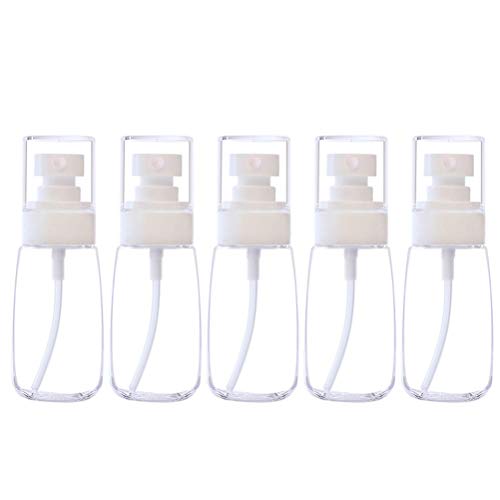 5 Pack 60ml U-Shaped Refillable Spray Bottles - Thick Bottom, Clear Transparent Mist Dispenser for Makeup, Hair Care, Travel & Home Use (Random Colors)