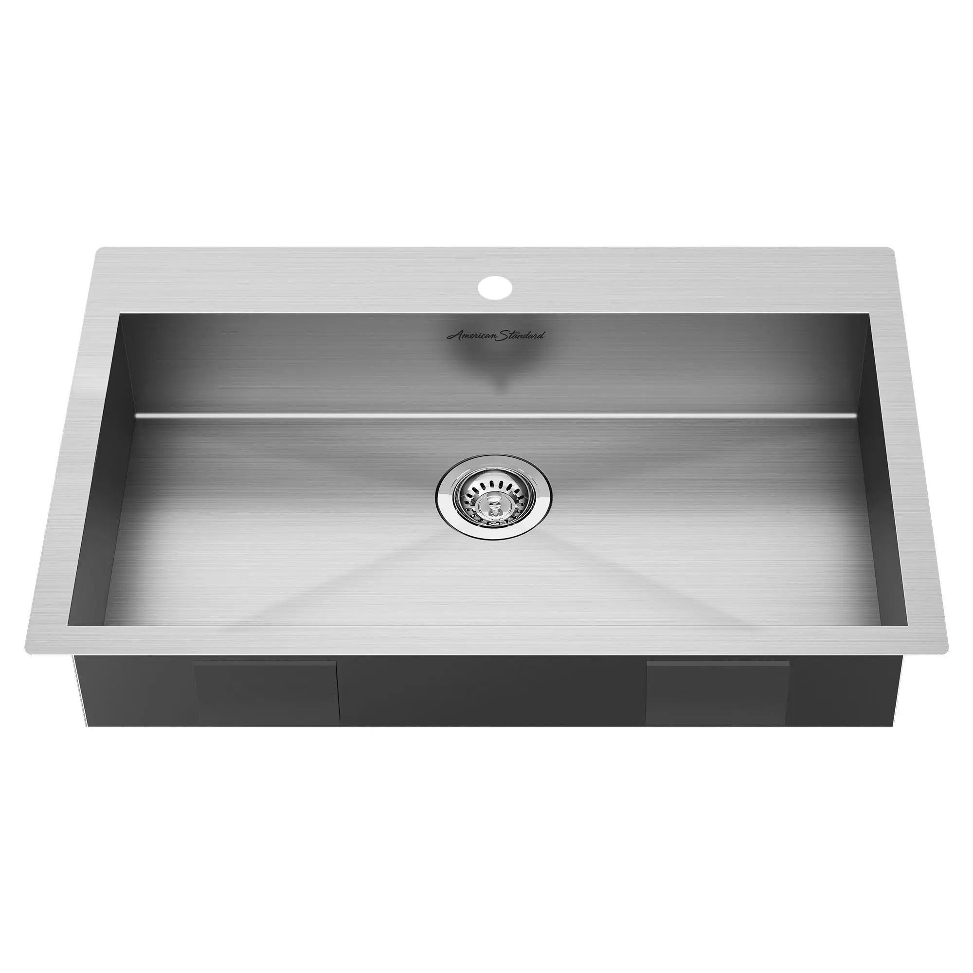 Edgewater® 33 x 22 Inch Stainless Steel 1 Hole Dual Mount Single Bowl ADA Compliant Kitchen Sink - Perfect for Modern Homes & ADA Accessible Kitchens