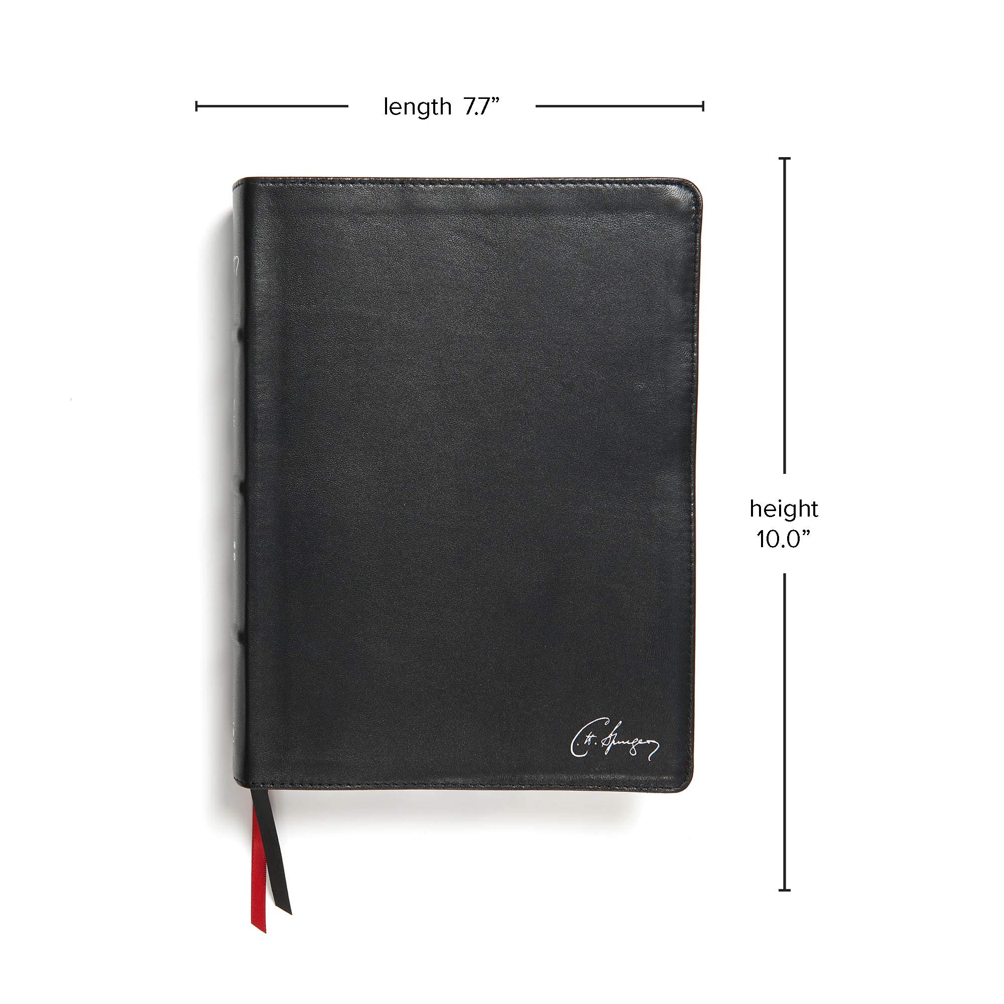 CSB Spurgeon Study Bible - Genuine Black Leather, Black Letter Edition with Study Notes, Commentary, Quotes & Sermon Outlines | Easy-to-Read Serif Font | Perfect for Bible Study, Sermon Preparation & Personal Devotion