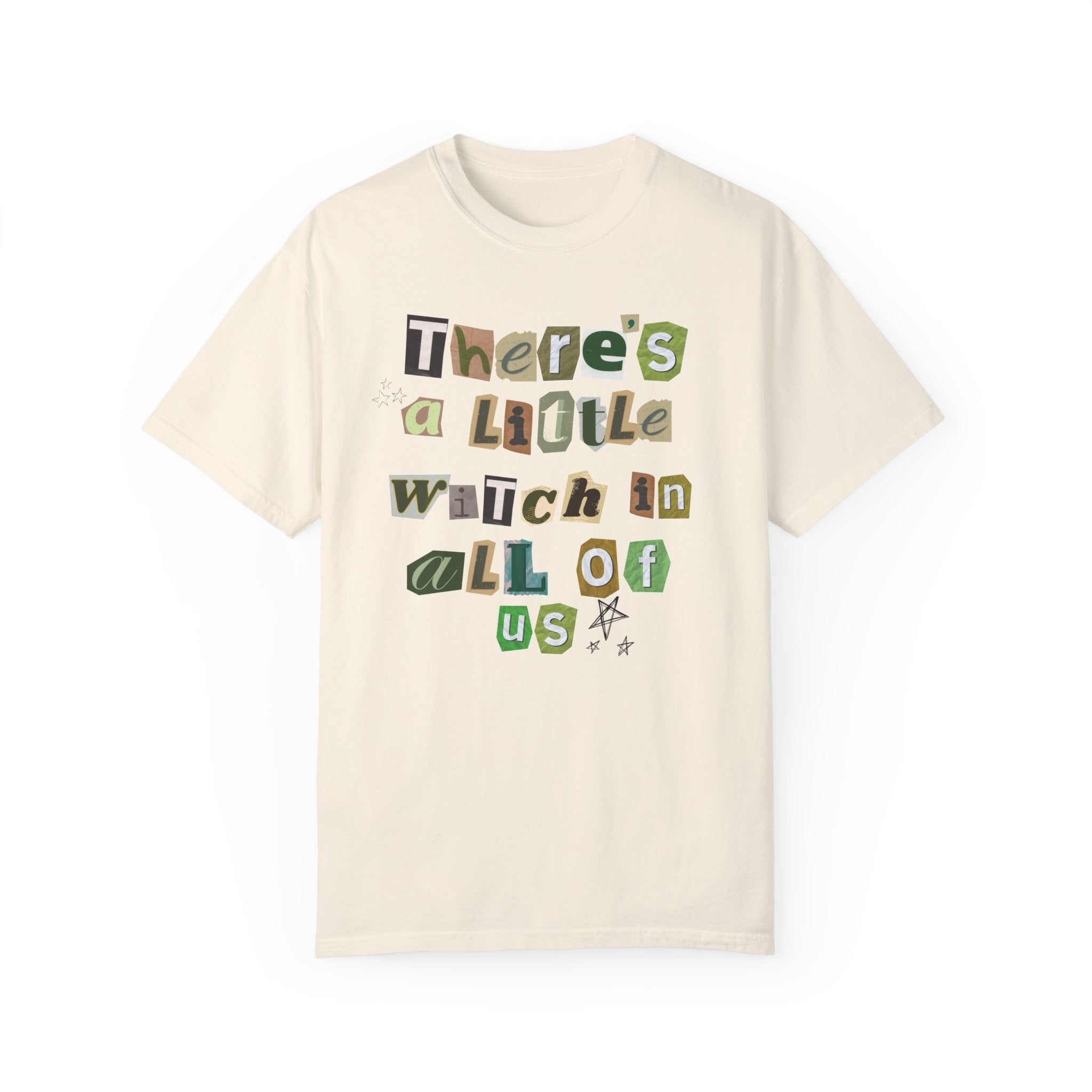 Unique 'There's A Little Witch In All Of Us' Graphic T-Shirt - Women's Casual Halloween Tee - Perfect for Witch Costumes, Halloween Parties & Everyday Wear