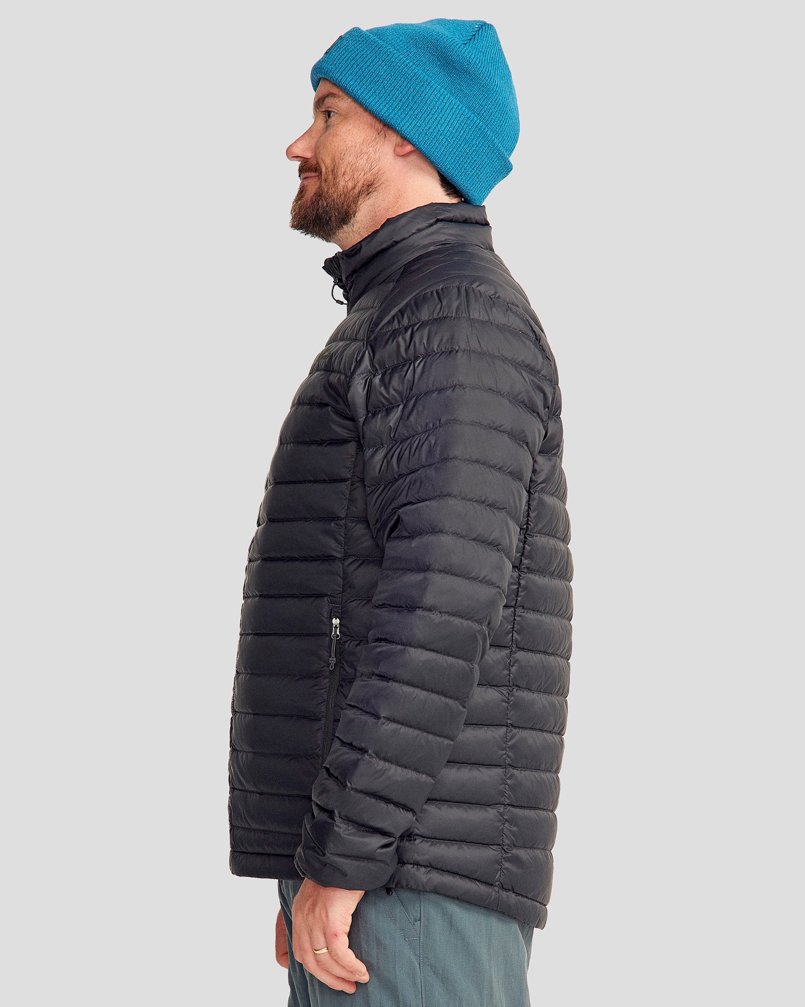 Men's Heli Down Jacket v4 - Lightweight Warm Winter Coat, Waterproof & Windproof, Black Stingray Color - Perfect for Skiing, Hiking & Outdoor Adventures