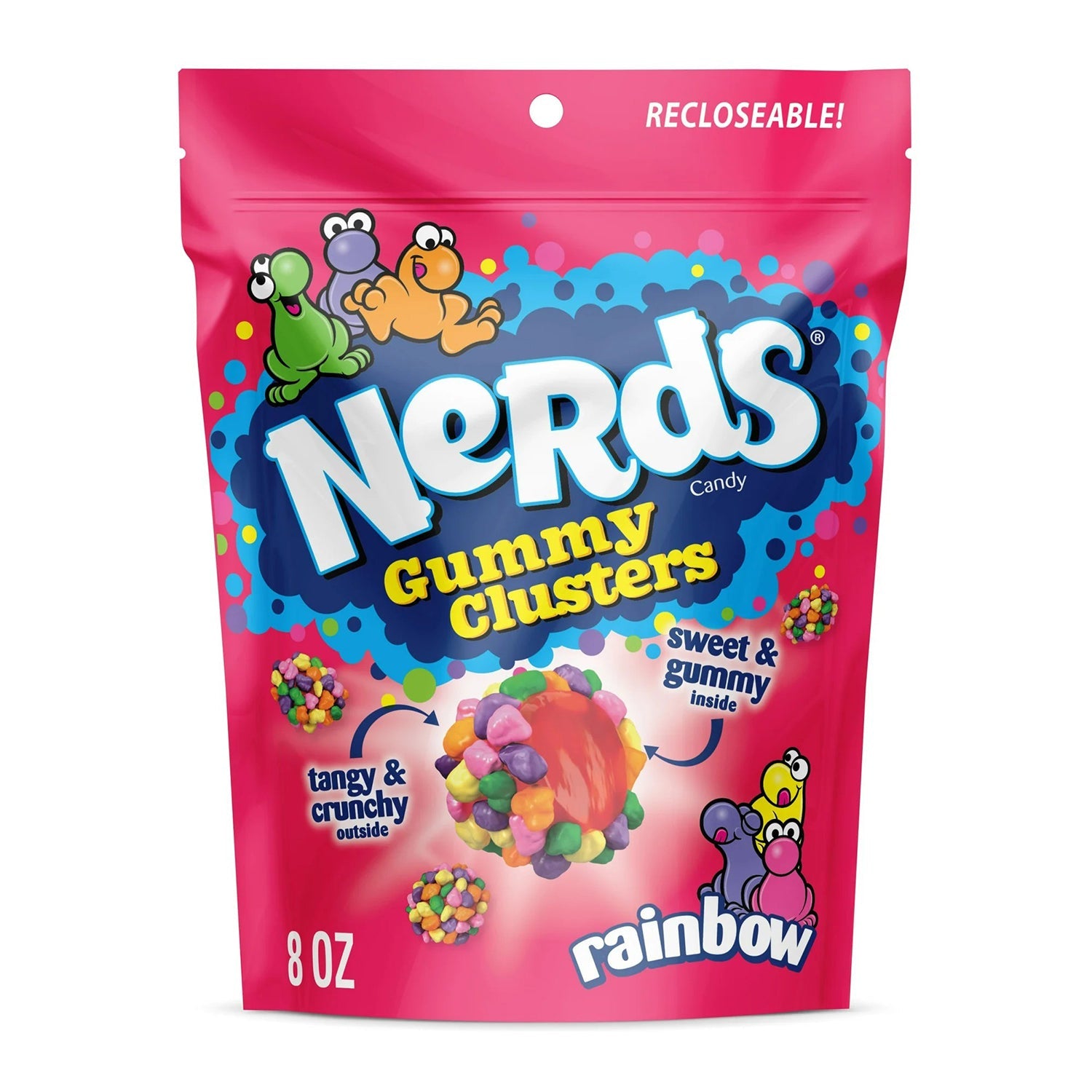 Ferrara Nerds Gummy Clusters Candy - 8oz Resealable Bag for Snacking, Parties & Movie Nights