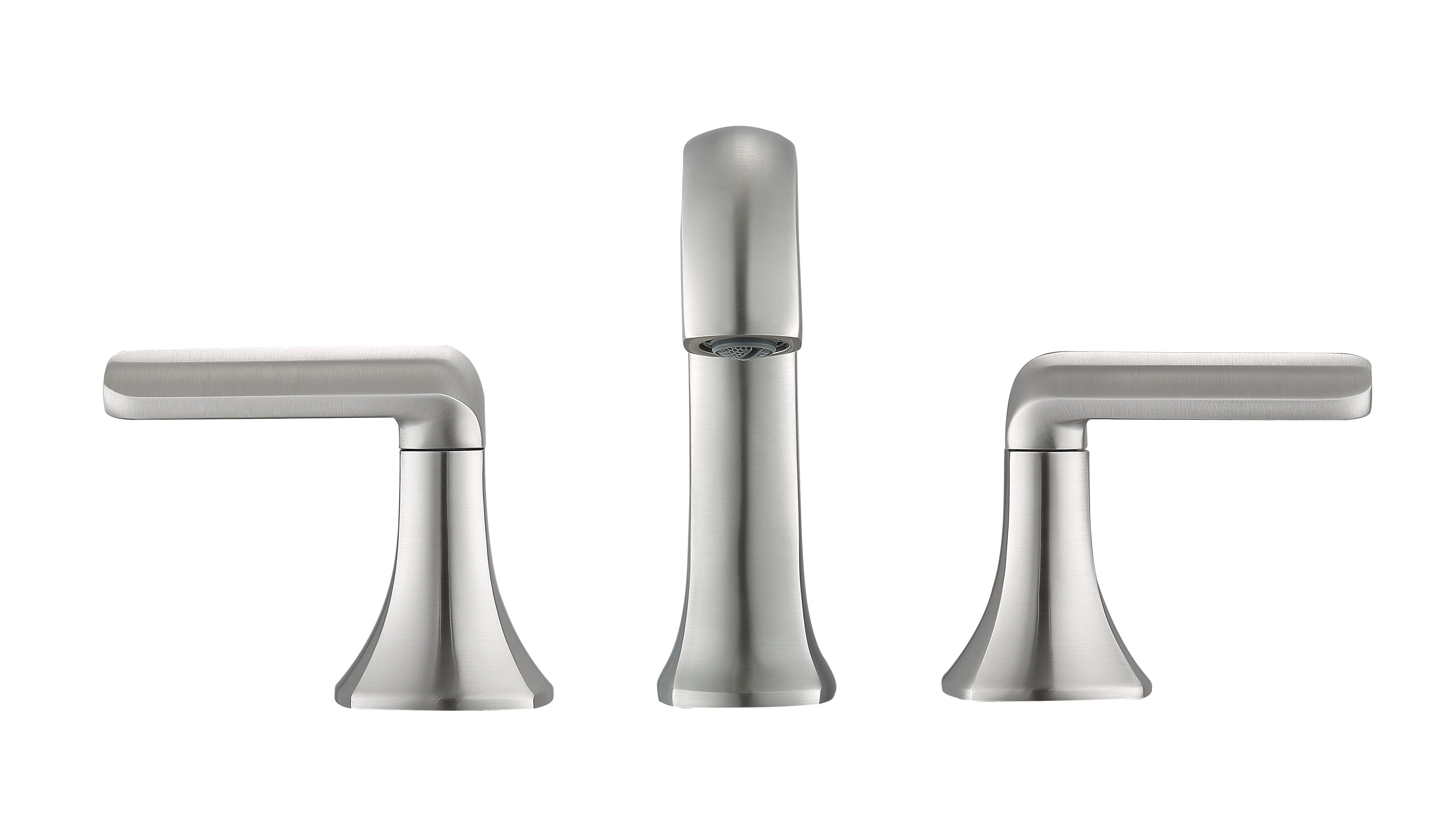 Arezzo Widespread Bathroom Faucet in Brushed Nickel - Modern 8 Inch Centerset Bathroom Sink Faucet with High Arc Spout for Vanity, Powder Room & Guest Bathroom