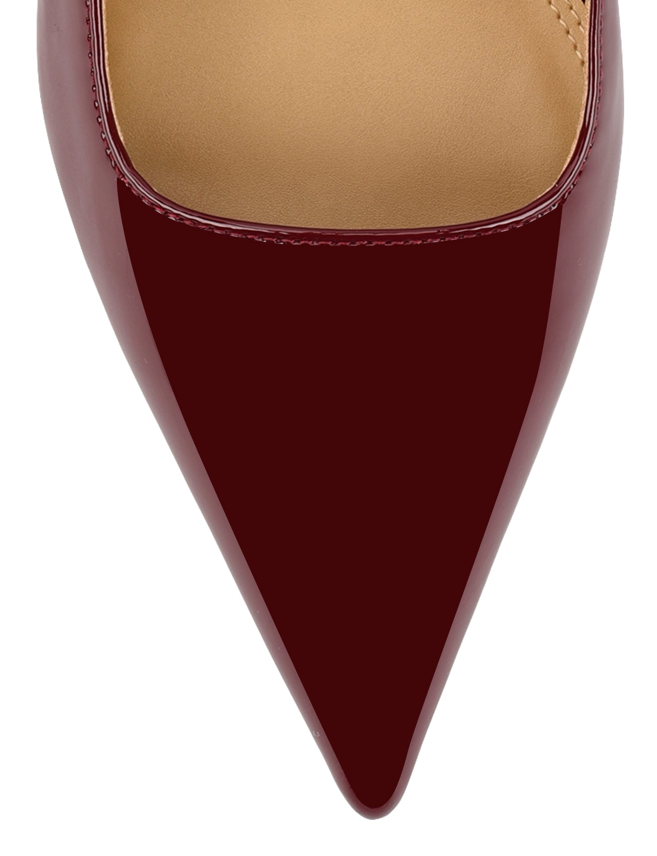 Yarra Pointed Toe Slingback Heels - Red Wine Patent Leather Pumps for Women | Elegant Dress Shoes for Work, Party & Special Occasions