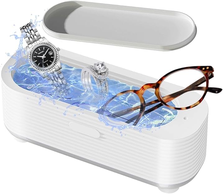 Zorzel Ultrasonic Jewelry Cleaner Machine - Professional Portable Ultrasonic Cleaner for Jewelry, Eyeglasses, Watches, Razors | Perfect for Home, Travel & Jewelry Store Cleaning