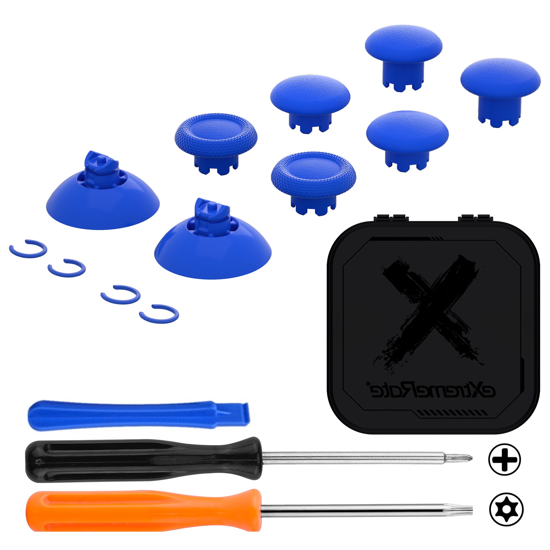 eXtremeRate EDGE Sticks Replacement Interchangeable Thumbsticks for Xbox Series X/S, Xbox Core, Xbox One X/S, Xbox Elite V1 & Nintendo Switch Pro Controller - Blue | Enhanced Grip for Gaming, FPS, Racing & Sports Games