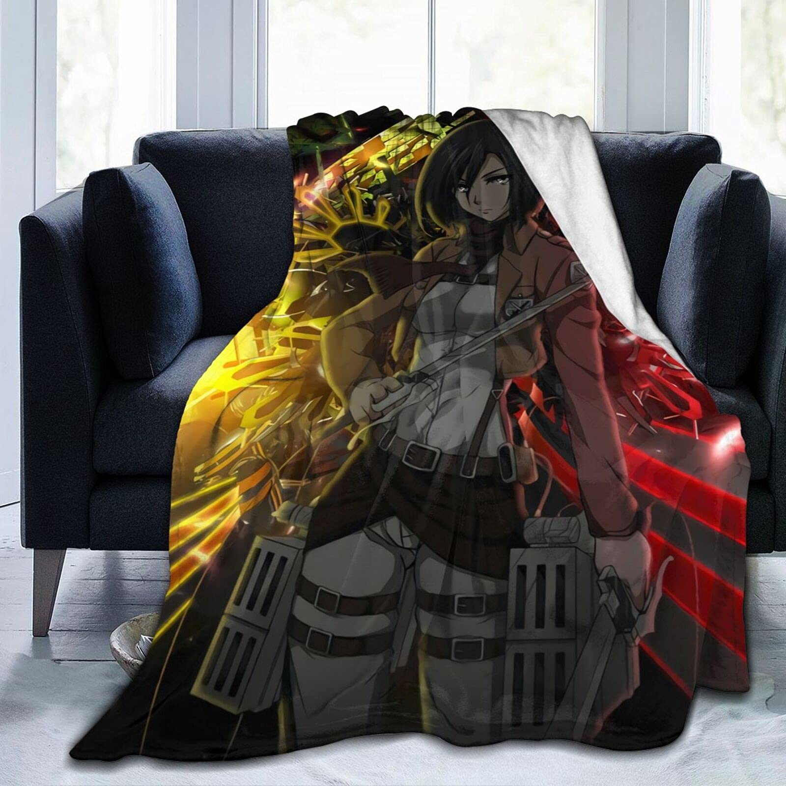 Mikasa Ackerman Super Soft Fleece Blanket - 80