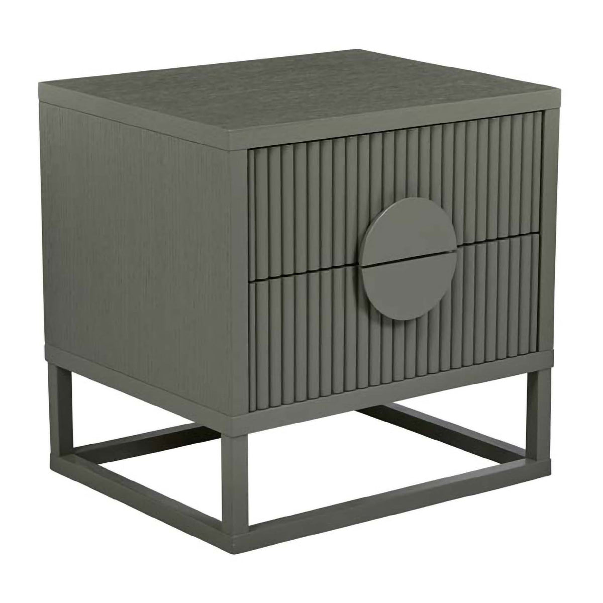 Benjamin Ripple Bedside Table - Modern Nightstand with Storage Shelf & USB Port - Perfect for Bedroom, Living Room, or Office Use
