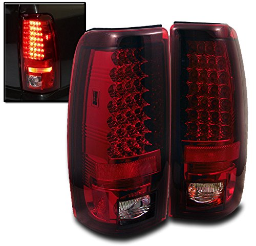 Red LED Tail Brake Lights Compatible with 2003-2006 Chevy Silverado 1500 2500 & 2004-3500 HD - Durable Replacement for Improved Night Visibility & Safety (Perfect for Off-Roading, Towing & Daily Driving)