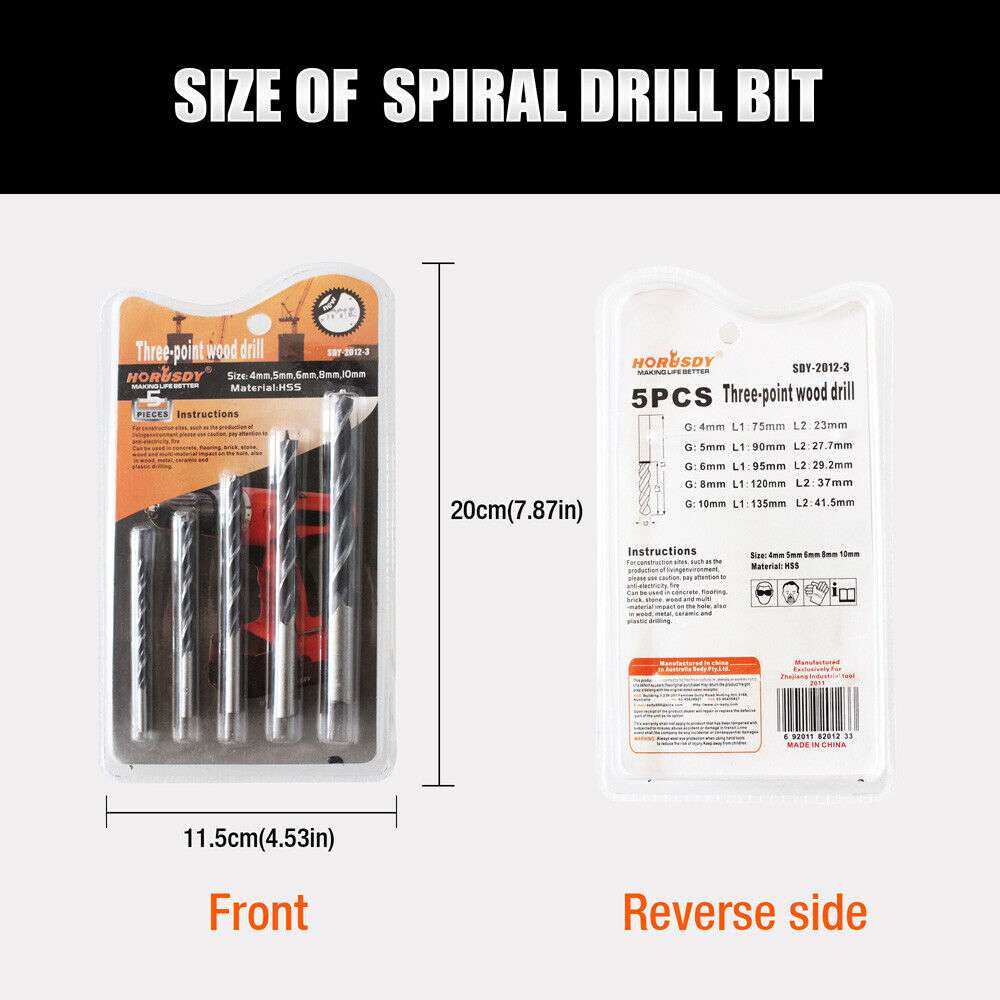 15-Piece HSS Drill Bit Set for Wood, Metal & Concrete - Titanium Coated Metric Drill Bits - Perfect for DIY Projects, Home Repairs & Professional Construction Work