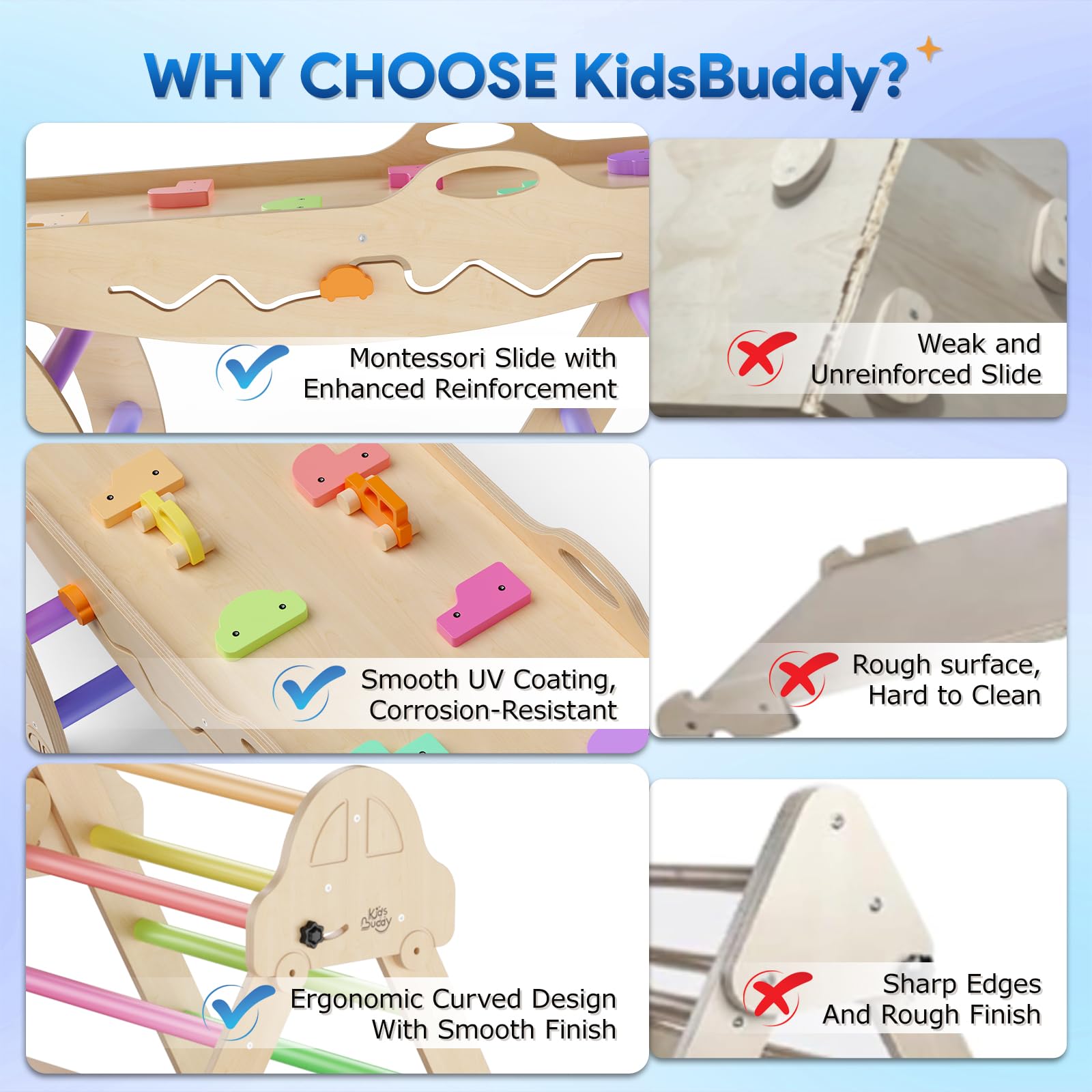 Foldable Pikler Triangle Set with Cushion - 9-in-1 Montessori Climbing Toys for Toddlers 1-3 Years | Indoor Wooden Play Gym with Maze, Shape Sorter & Car Toys | Perfect for Home Playrooms, Daycares & Montessori Learning Spaces