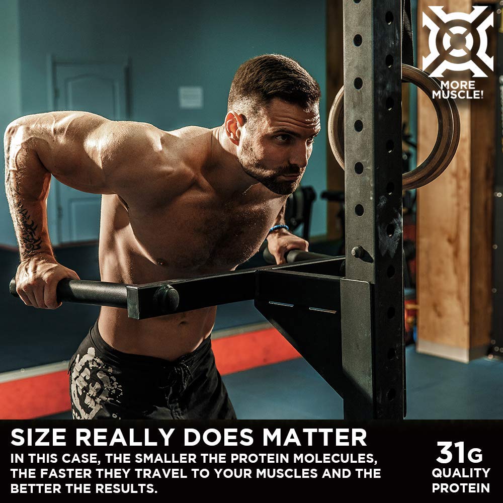 Progenex® More Muscle Hydrolyzed Whey Protein Isolate Powder - No Added Sugar, Low Carb for Lean Muscle Gain | Best Tasting High Protein Shake for Women & Men | 25 Servings Vanilla Cream | Post-Workout Recovery & Meal Replacement