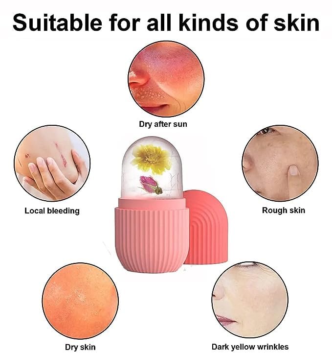 ShopiMoz Ice Roller for Face Massage - Cooling Facial Roller for Puffy Eyes & Glowing Skin - Reusable & Unbreakable Ice Cube Roller for Men & Women - Perfect for Morning Routine & Post-Workout Recovery