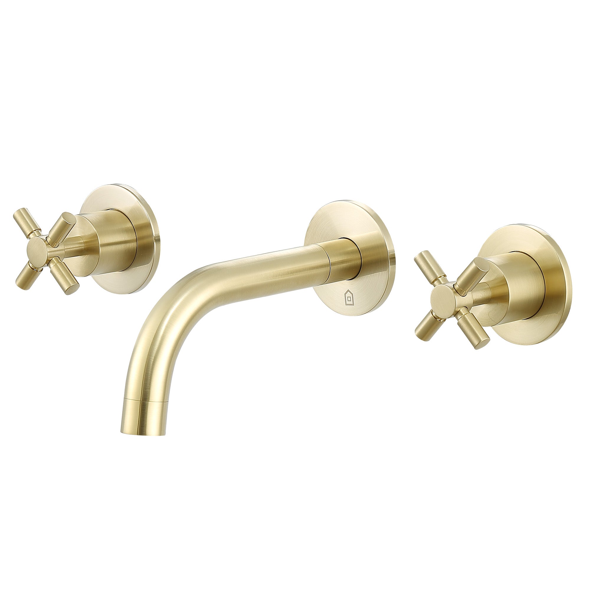 Ancona Prima Two Handle Wall Mounted Bathroom Faucet - Brushed Champagne Gold Finish for Modern Vanities | Perfect for Powder Rooms, Master Baths & Spa-Style Retreats