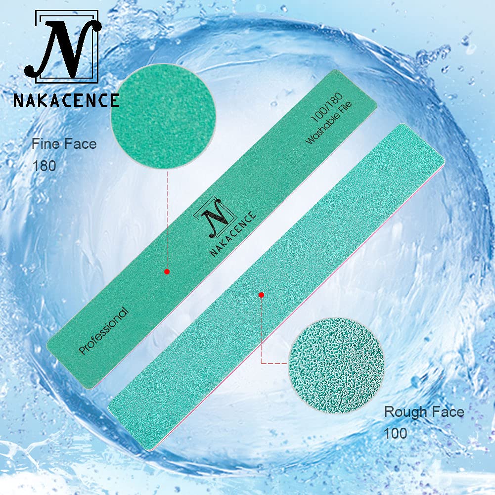 Professional 100/180 Grit Double-Sided Nail Files - Washable Dustless Emery Boards for Natural Nails, Manicures & Nail Art | Perfect for DIY Home Care & Salon Use