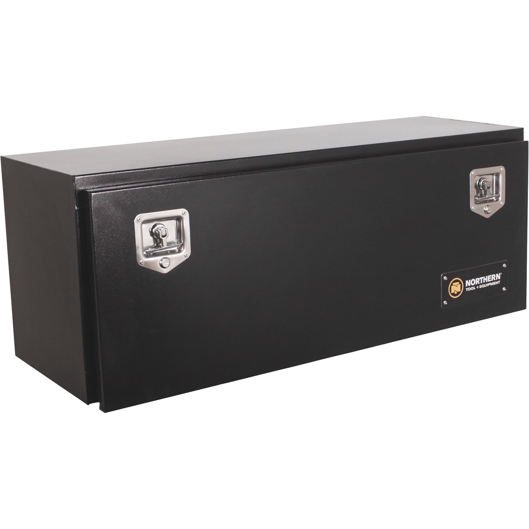 Northern Tool Underbody Truck Tool Box with Drop Door - Heavy Duty Steel Construction, Gloss Black Finish, T-Handle Latches, 48