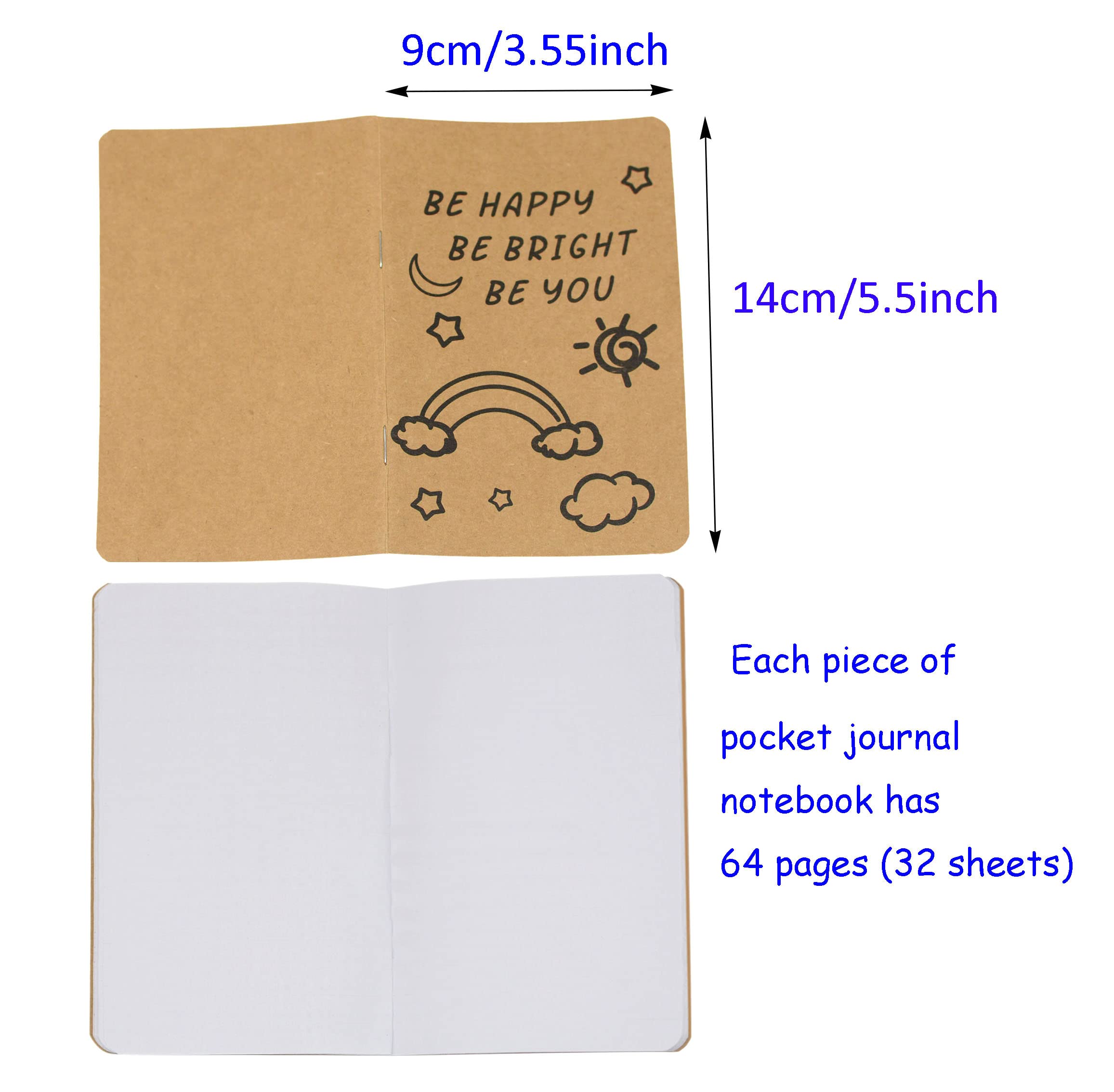Inspirational Kraft Paper Notebooks - Mini Happy Journal Notepads Bulk (48pcs, 6 Styles, Brown Blank Pages) for School, Office, Home, Coworkers & Travel - Perfect Gift & Daily Motivation Supplies | Great for Journaling, Note-Taking & Thought Organization
