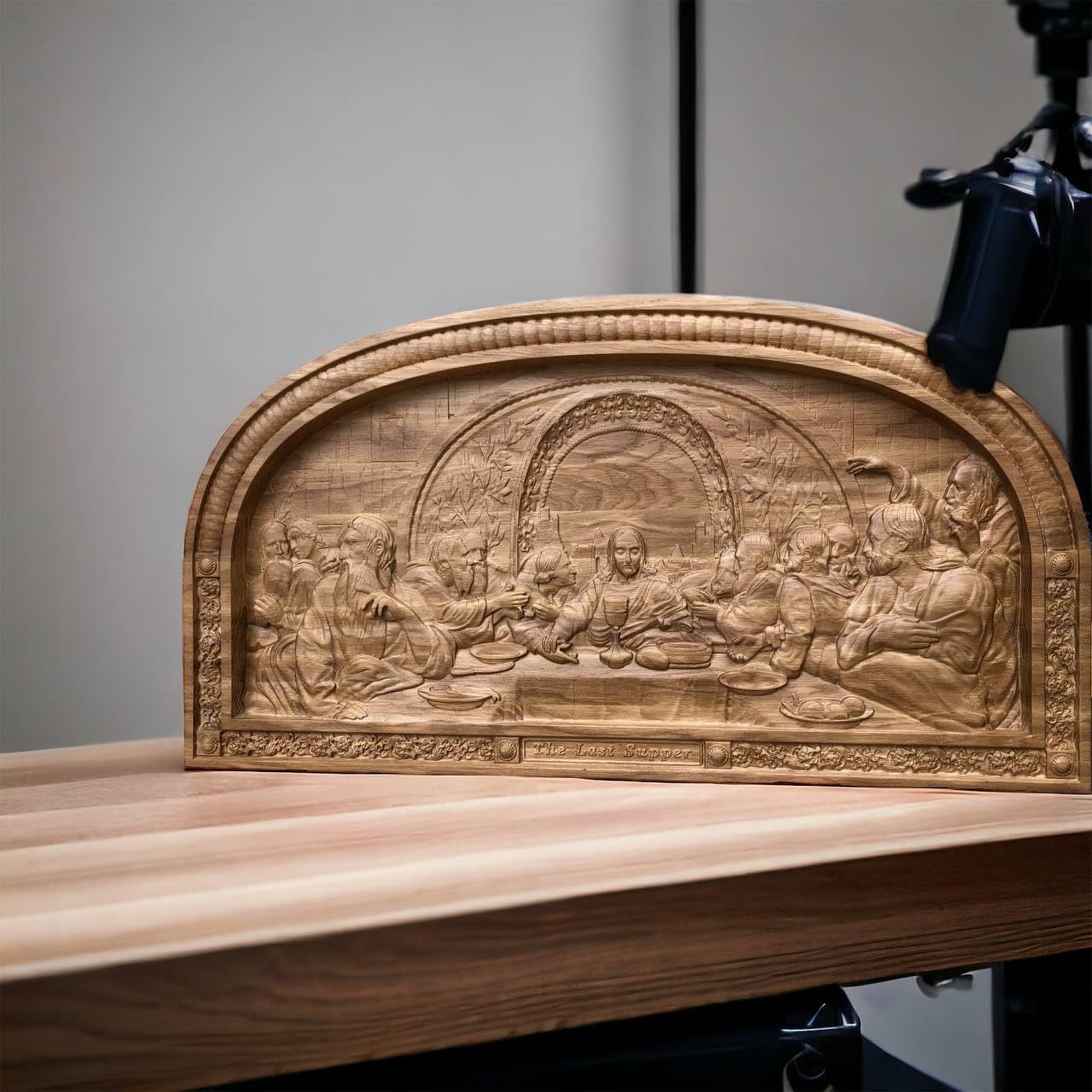 Handcrafted Wooden Last Supper Wall Art - Christian Religious Home Decor for Dining Room & Living Room - Framed 3D Jesus Artwork with Free Personal Engraving - Unique Gift for Christmas, Baptism & Housewarming - Perfect for Church, Office & Prayer Room Decor