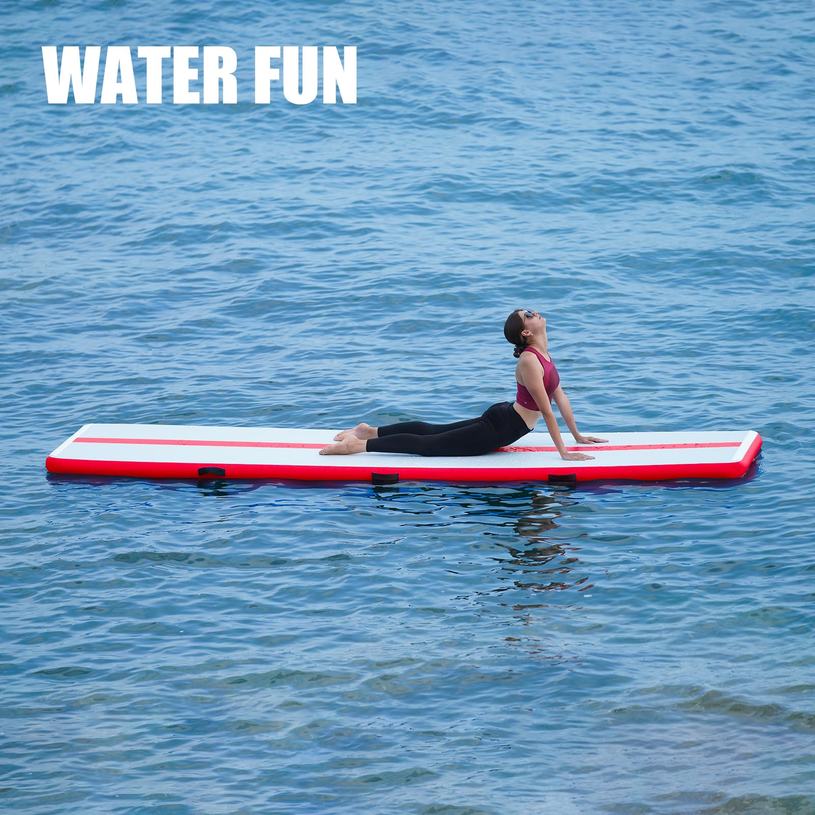 3M/4M Inflatable Gymnastics Mat with Electric Air Pump - 10CM Thick Tumbling Exercise Mat for Cheerleading, Gym, Beach & Home Use | Perfect for Tumbling, Yoga, Kids Play & Outdoor Activities