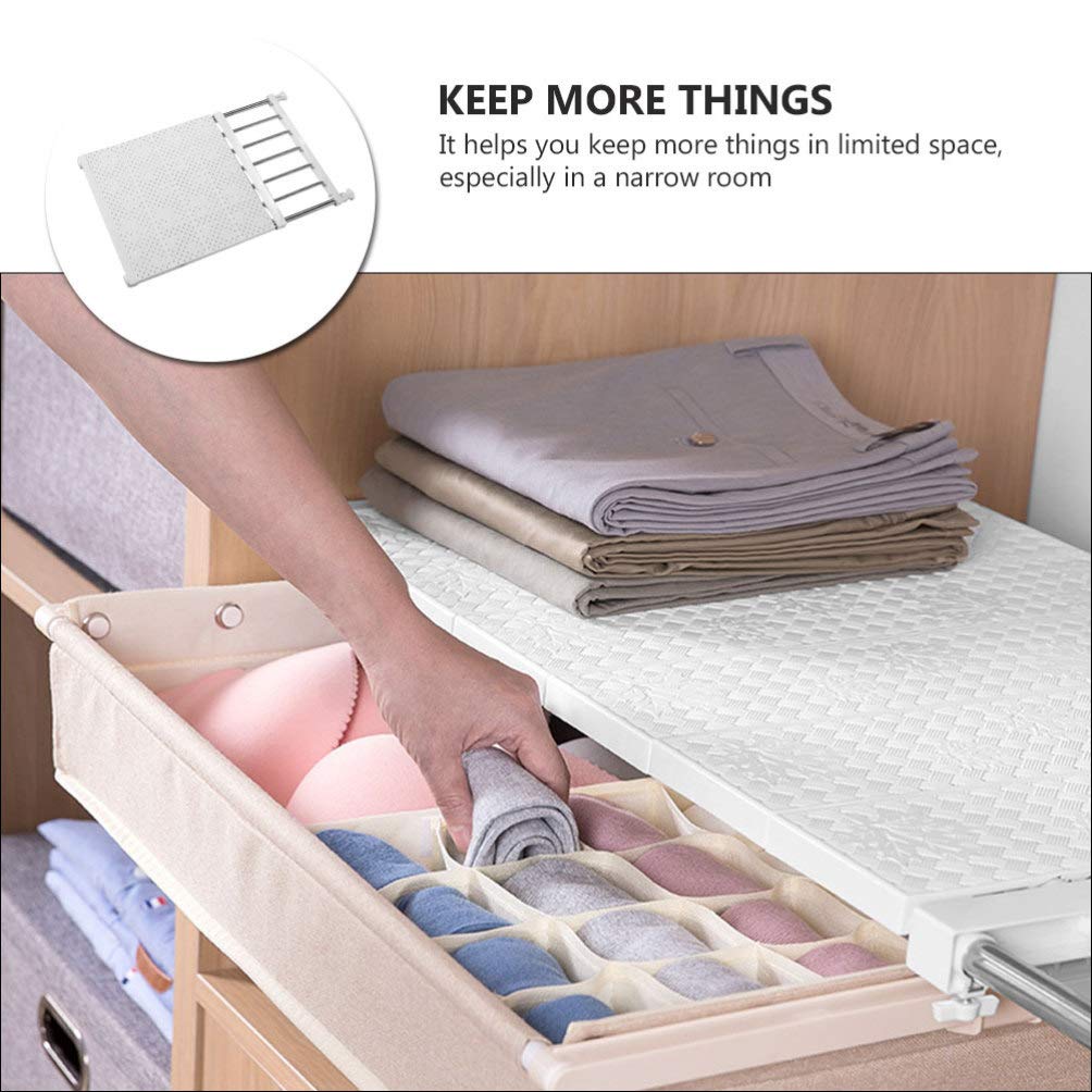 Cabilock Adjustable Wardrobe Shelf Organizer - Expandable Closet Storage Rack, 1-Piece Divider for Wardrobe & Closet Organization - Perfect for Bedroom, Walk-in Closets, and Small Space Storage Solutions