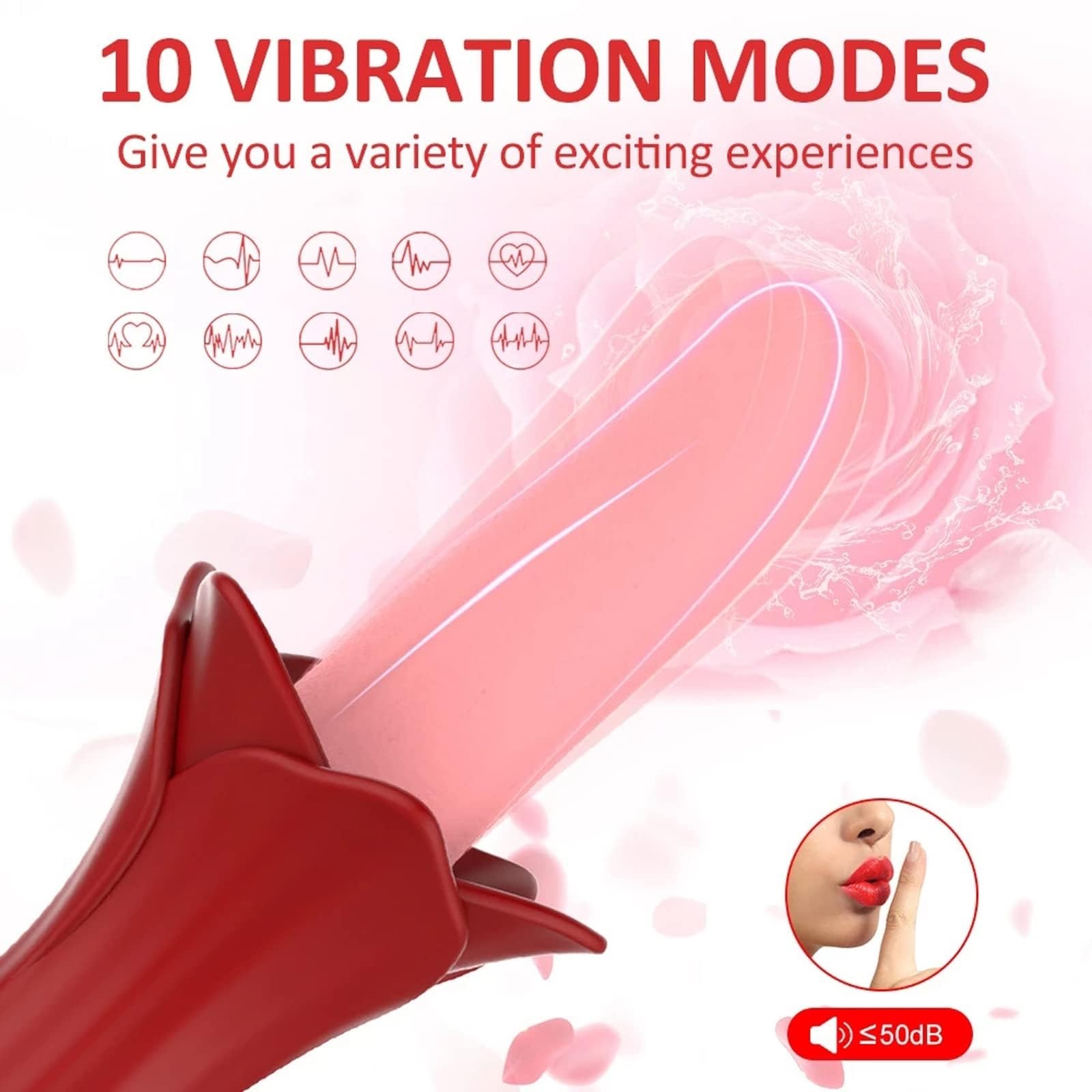 Waterproof Rechargeable Tongue Licking Vibrator for Women - 10 Vibration Modes, Clitoral & Nipple Stimulator, App & Remote Control G-Spot Massager - Perfect for Solo Play & Couples Intimacy
