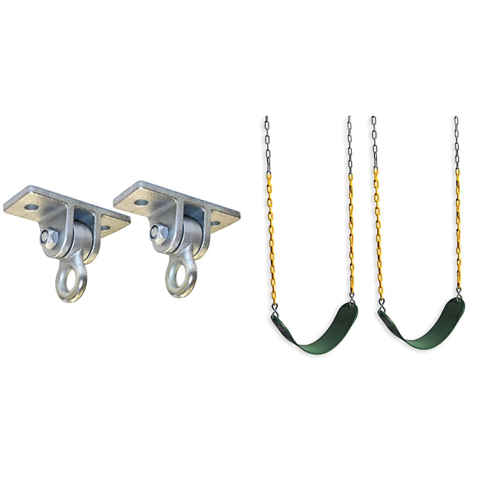 Heavy Duty Swing Hangers for Wooden Swing Sets - Outdoor Replacement Swing Seats with Coated Chains (66