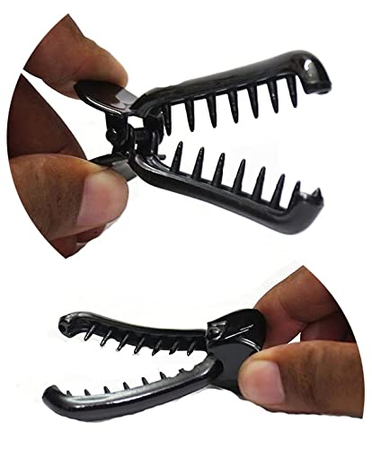 BHARATGAURAV Banana Hair Clips for Women & Girls - Pack of 6 Large Black Hairpins - Perfect for School, Work, Parties & Everyday Hairstyles