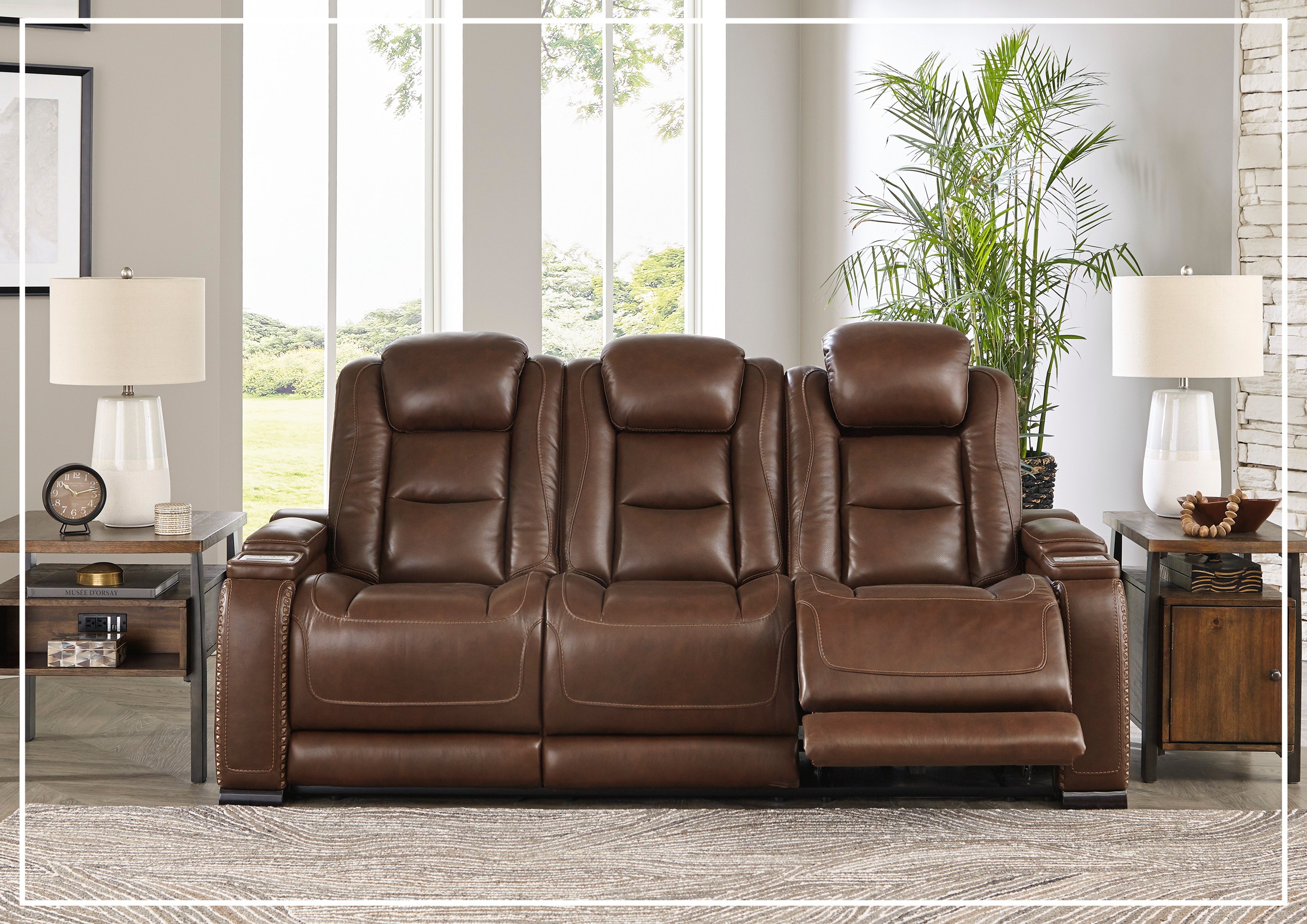 Gio Italia Ava Triple Power Reclining Sofa - Ultra Comfortable 3-Position Electric Recliner with USB Charging | Perfect for Living Room, Home Theater & Family Relaxation