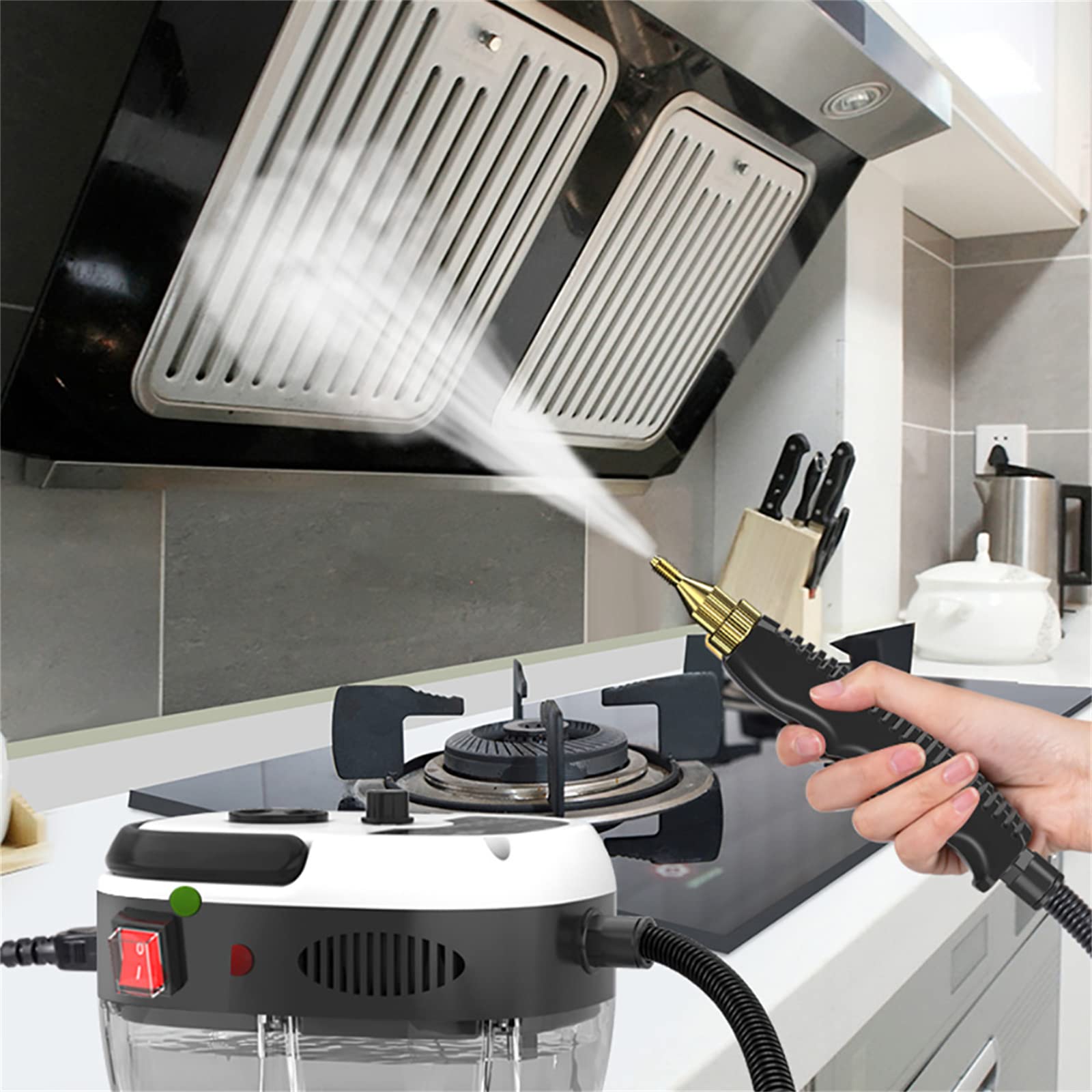 2500W Handheld Steam Cleaner for Home & Car - 110V Portable Steamer for Upholstery, Sofa, Car Seat, Range Hood & Bathroom Cleaning | Multi-Surface Steam Cleaner for Deep Cleaning & Sanitizing
