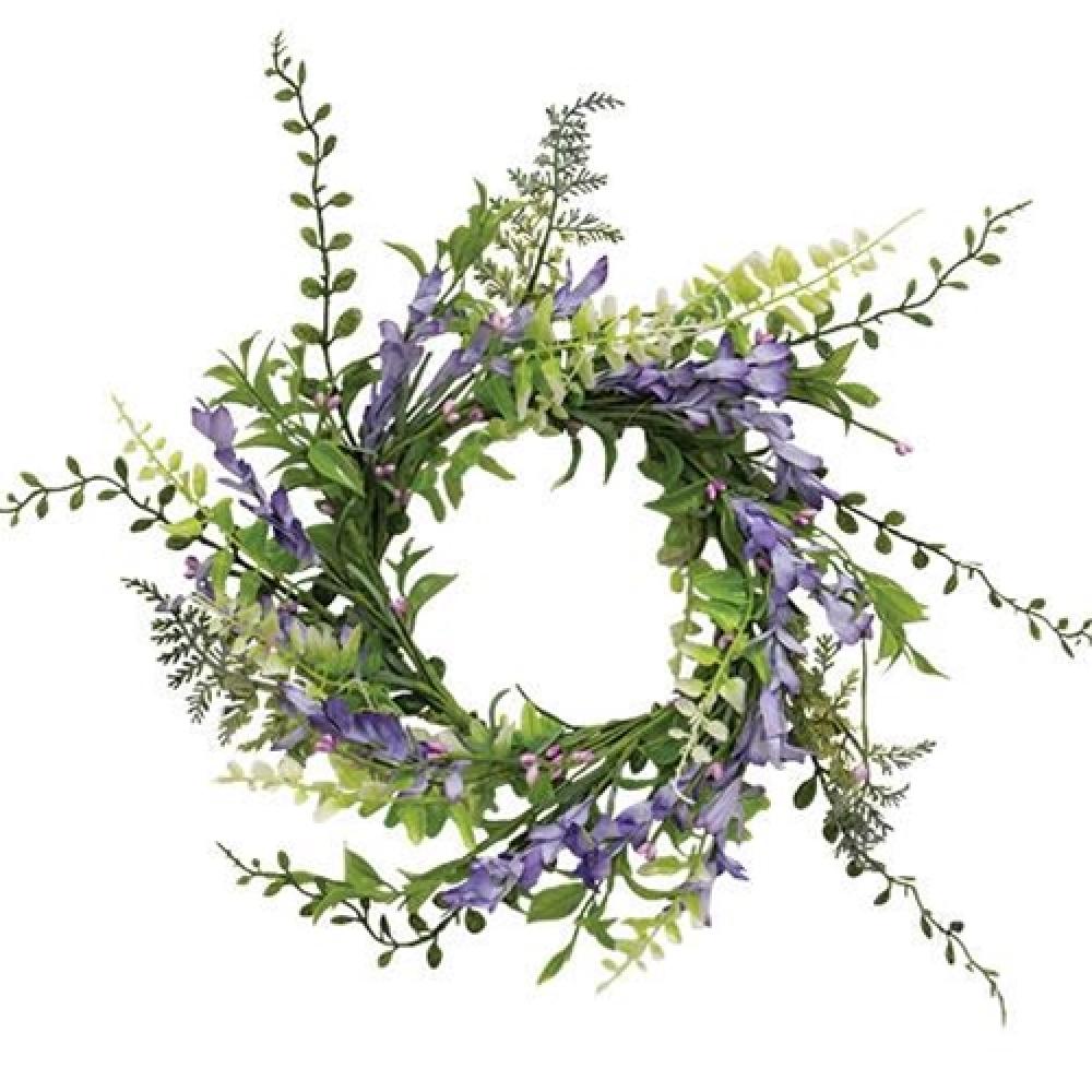 Lakeside Iris Candle Ring - Handmade Floral Candle Decor for Home, Wedding & Spa - Aromatherapy Centerpiece for Relaxation & Romantic Ambiance