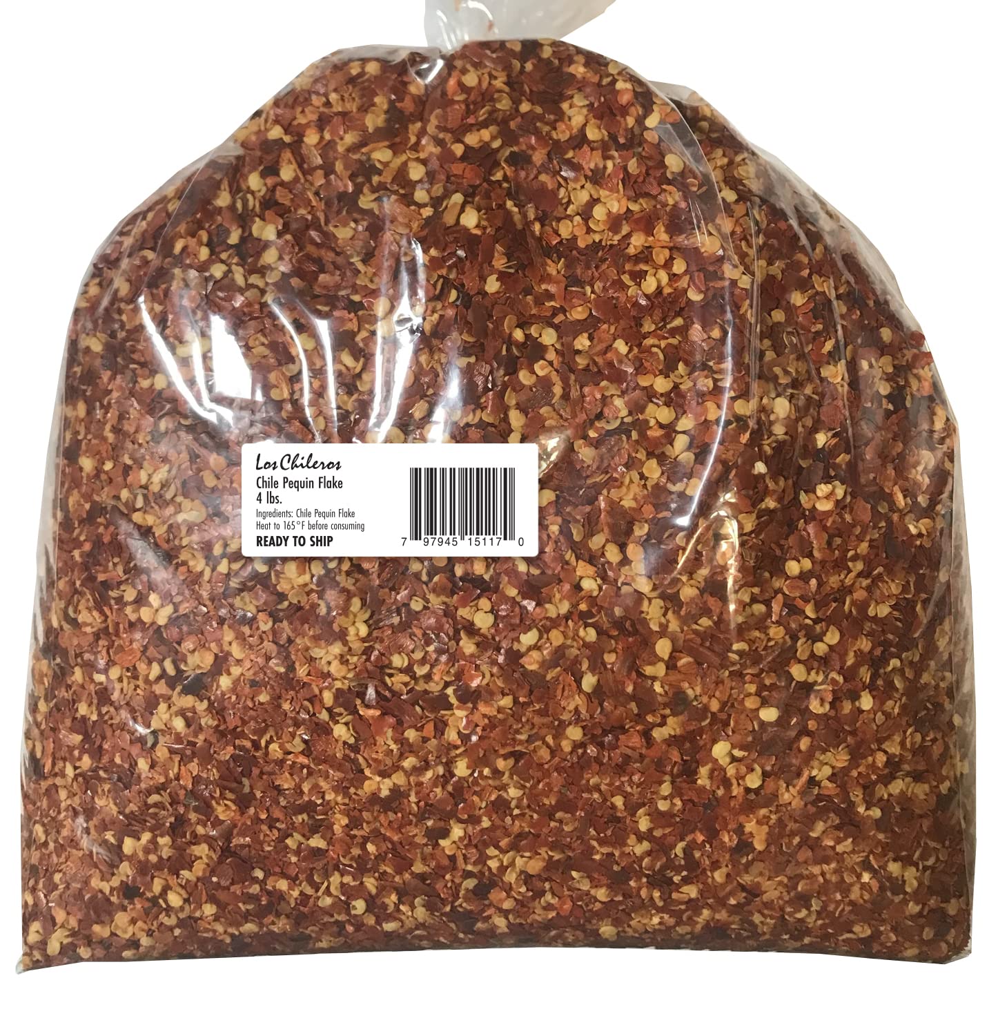 Los Chileros Chile Pequin Flake - 4lb Bulk Bag | Spicy & Flavorful Mexican Pequin Pepper Flakes for Cooking, Seasoning & Hot Sauce Making | Perfect for Tacos, Salsas, Soups & Grilling