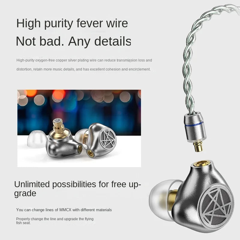 Astrotec Volans MK2 10mm PU + LCP Dynamic Driver HiFi In-Ear Earphones with Detachable Cable - Perfect for Audiophiles, Gaming, and Music Lovers