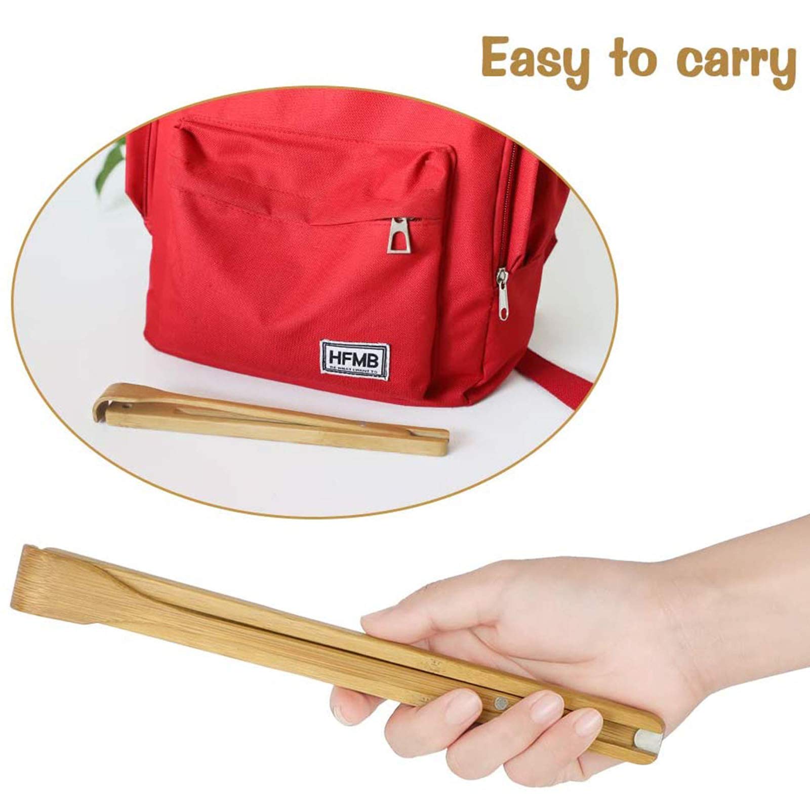 WOVTE Folding Bamboo Back Scratcher & Massager - Portable Itch Relief Tool for Men & Women | Perfect Christmas Gift Stocking Stuffer | Home, Office & Travel Use