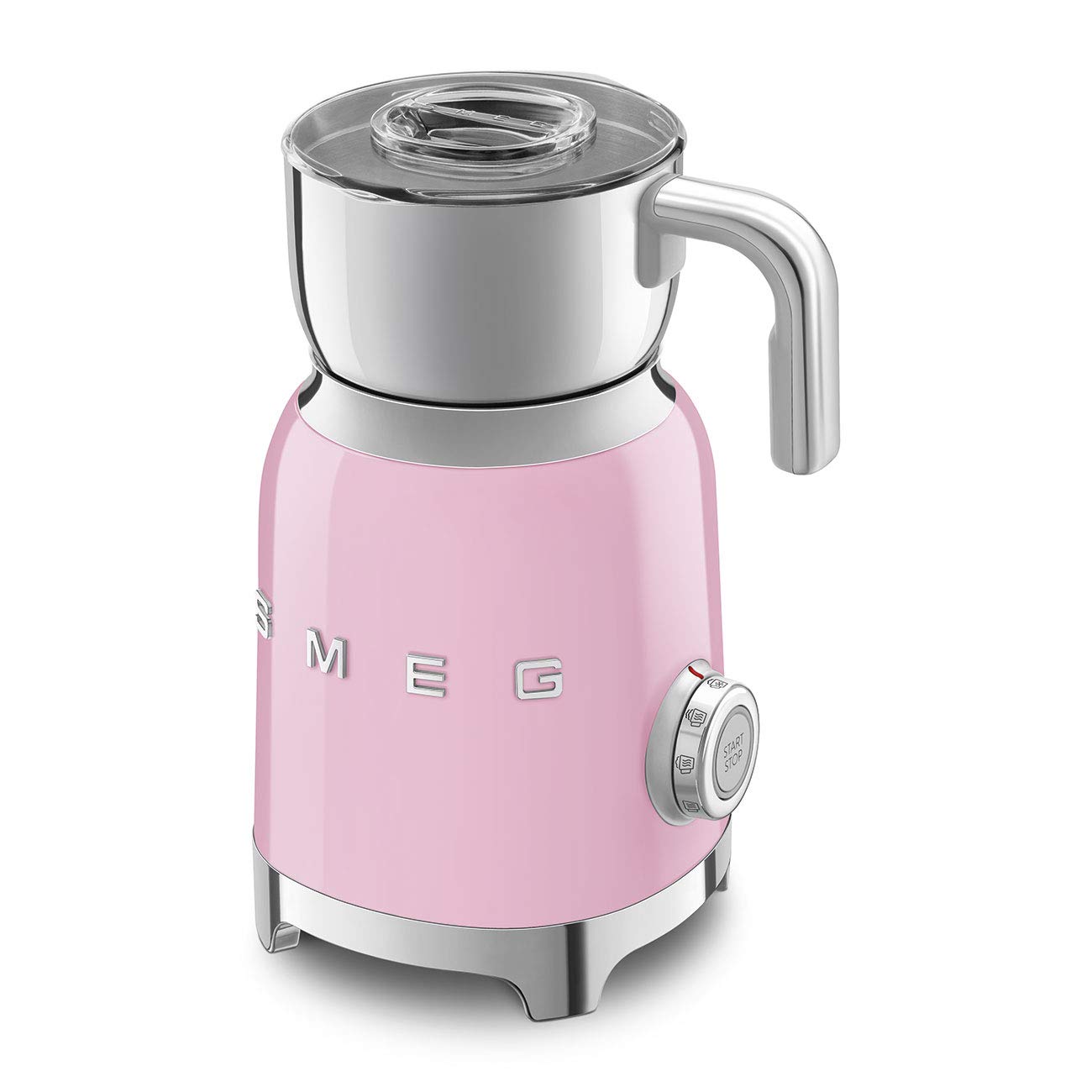 Smeg 50's Retro Style Milk Frother - Pink Electric Handheld Frother for Coffee, Latte & Cappuccino - Perfect for Home, Office & Cafe Use
