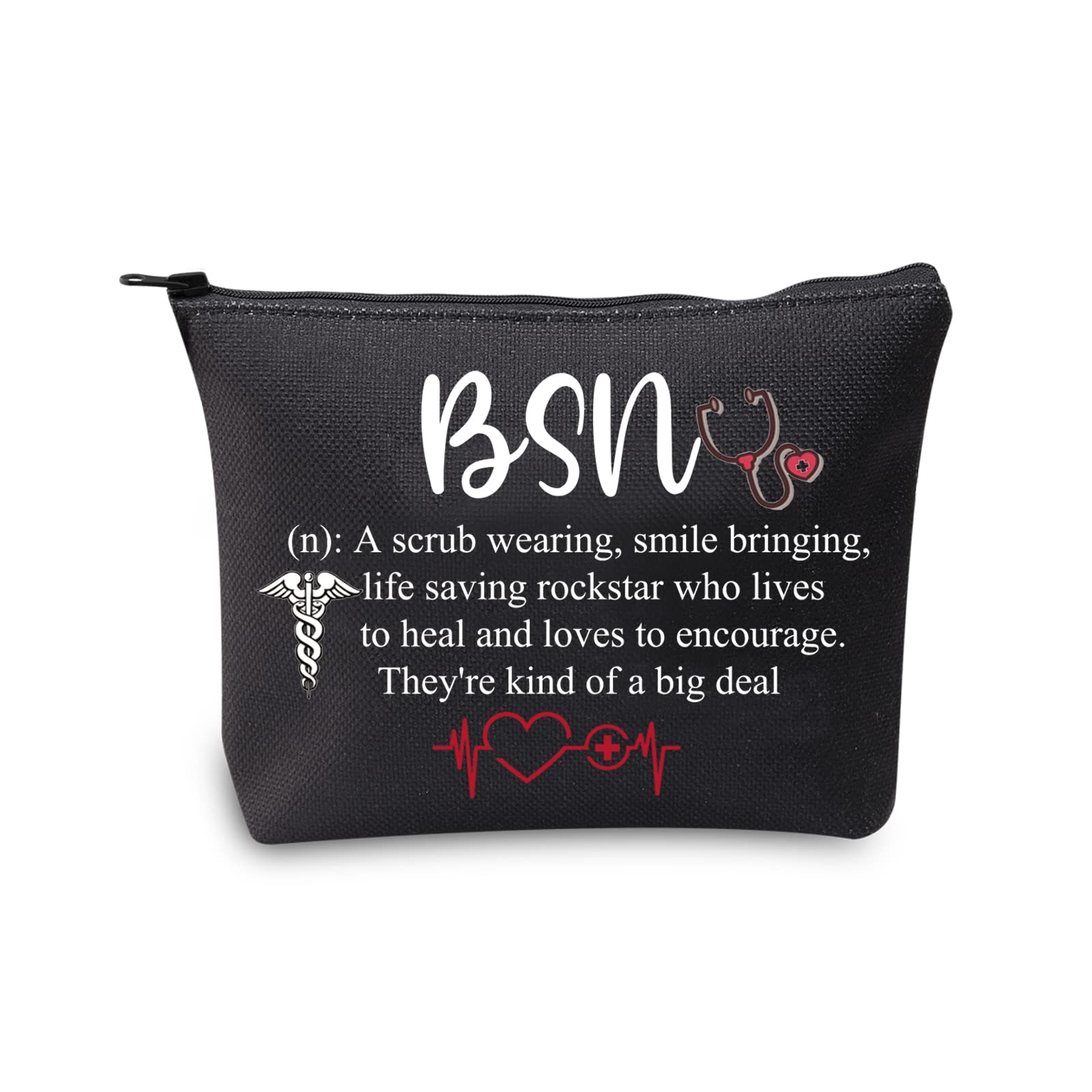 BSN Graduation Gift Cosmetic Makeup Bag for Bachelor of Science in Nursing - Perfect Makeup Organizer for Nurses, Students & Travel - Ideal Nursing School Graduation Present & Daily Essentials Pouch