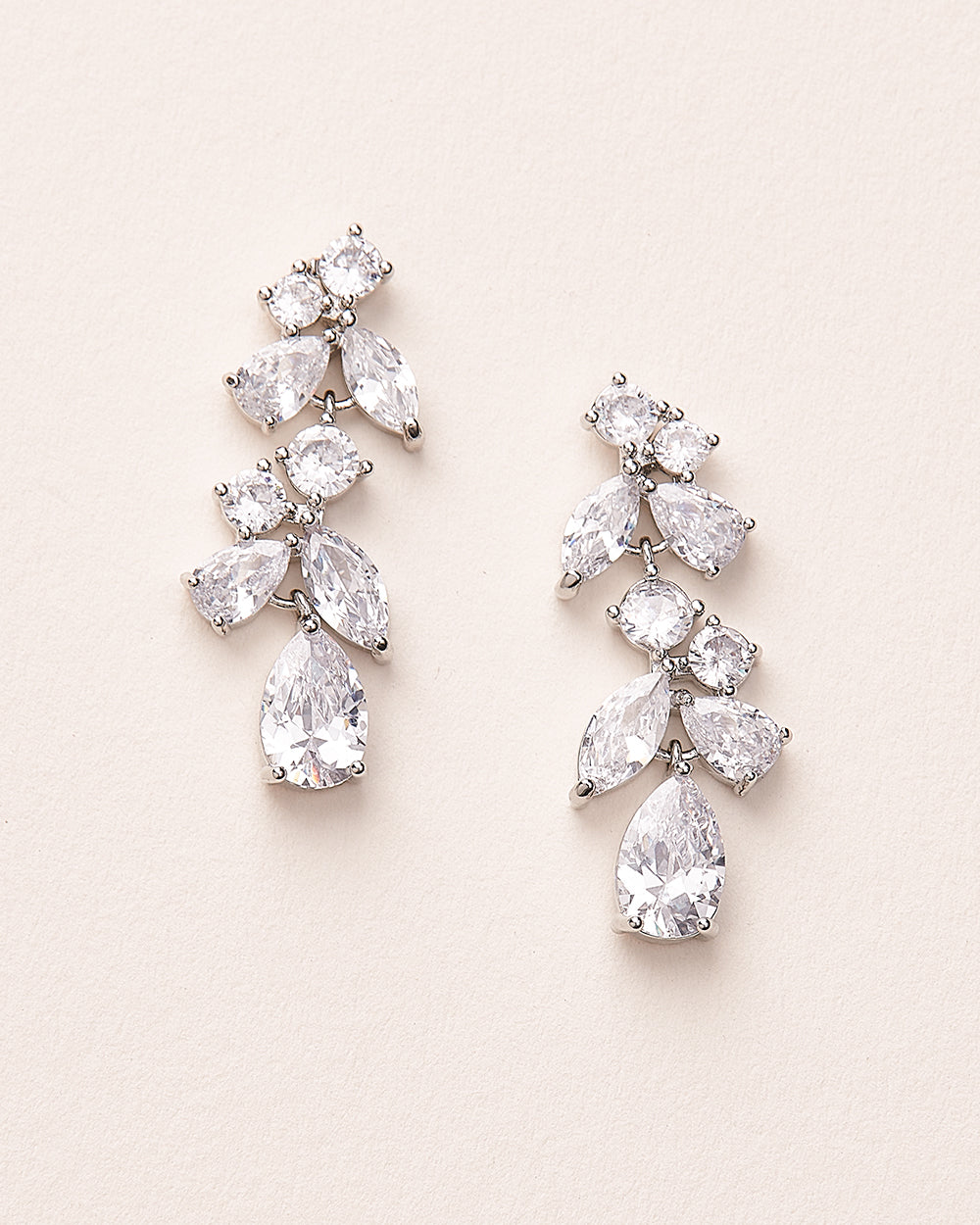 Elegant Petite Scattered Vine CZ Stud Earrings for Women - Perfect for Weddings, Parties & Everyday Wear