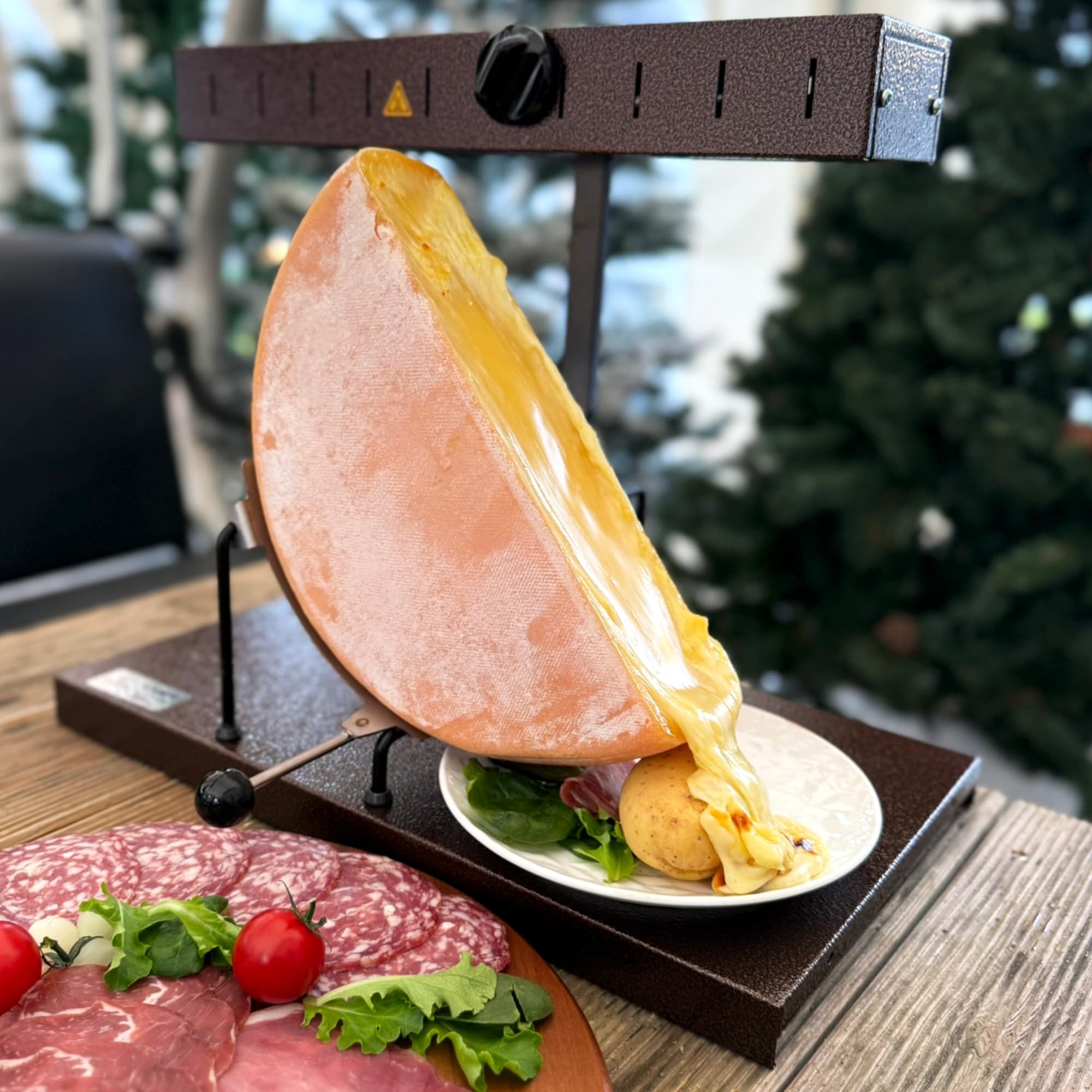 Premium BRON COUCKE Alpage Raclette Cheese Melter - Authentic French Half Wheel Cheese Warmer for Home & Commercial Use - Adjustable 110V Heating Rod - Made in France - Perfect for Parties, Fondue Nights & Family Gatherings