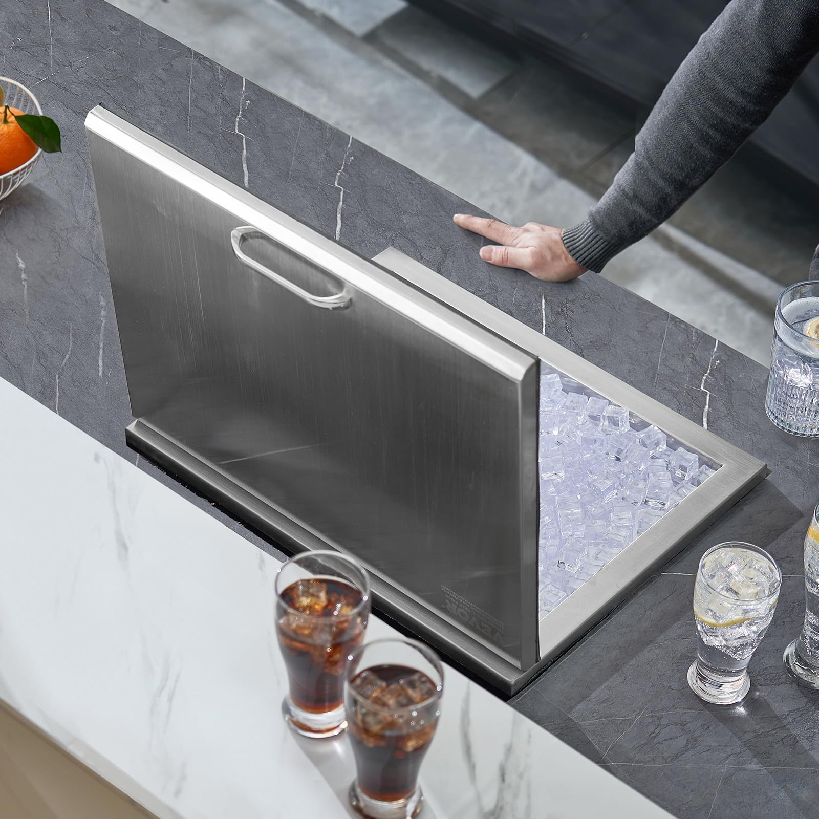 VEVOR 40 Quart Stainless Steel Drop-In Ice Chest Cooler - 20