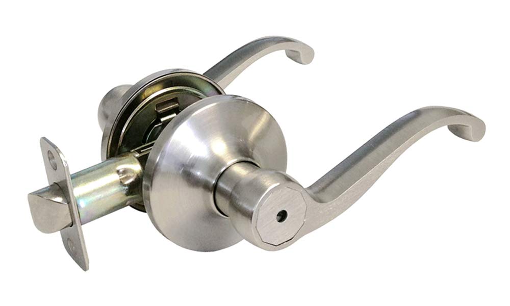 Satin Nickel Door Lever Handle - Privacy, Entry, Passage, Dummy & Deadbolt Lock 835DC - Perfect for Bedroom, Bathroom & Interior Doors
