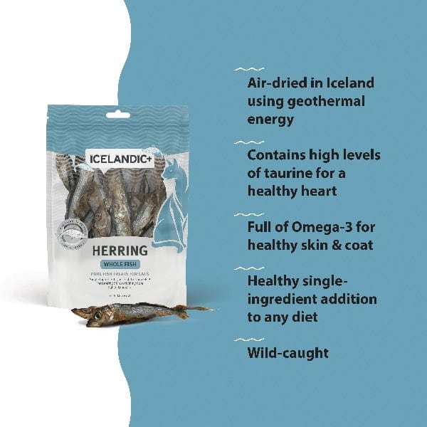 Premium Icelandic Herring Whole Fish Cat Treats - Natural, Grain-Free Snacks for Cats - Perfect for Training, Rewards & Dental Health