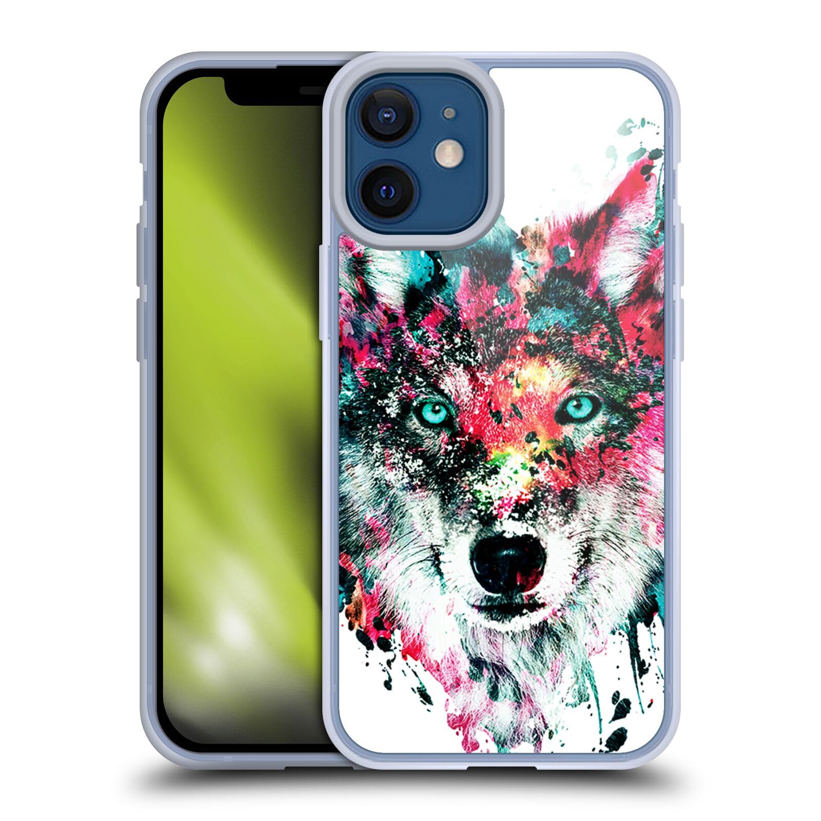 Officially Licensed Riza Peker Wolf Animals Soft Gel Case for Apple iPhone 12 Mini - Durable Protective Phone Cover for Everyday Use, Travel & Outdoor Activities