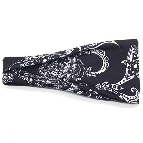 Stylish Printed Hair Bands Set for Women - 6 Pack Fashion Hair Accessories for Ponytail, Bun & Everyday Use - Perfect for Workout, Office & Casual Wear