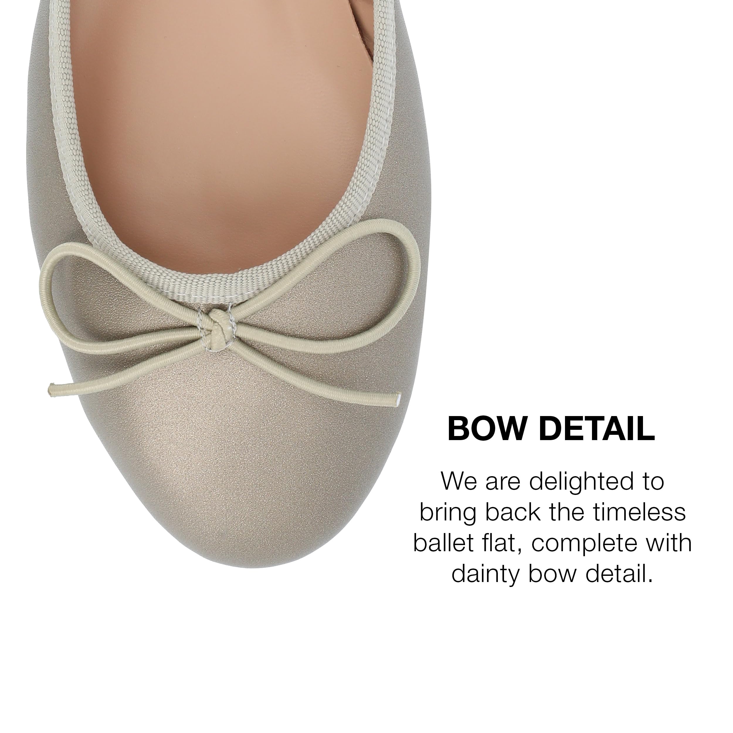 Journee Collection Women's Vika Slip On Round Toe Ballet Flats - Comfortable Dress Shoes for Women - Pewter - Size 11 - Perfect for Work, Office, and Casual Outfits