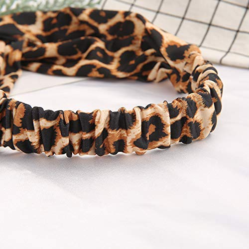 Belicia Leopard Print Headbands for Women & Girls - Fashionable Elastic Hair Bands with Twisted Criss Cross Design - Perfect for Workouts, Yoga, Sports and Everyday Style