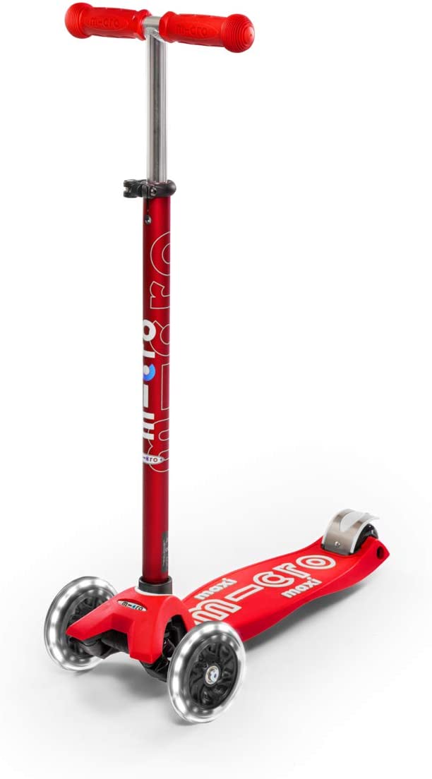 Micro Kickboard Maxi Deluxe LED Scooter for Kids - 3 Wheel Light Up Kick Scooter with Adjustable Handlebar - Perfect for Outdoor Play, Commuting & Neighborhood Rides