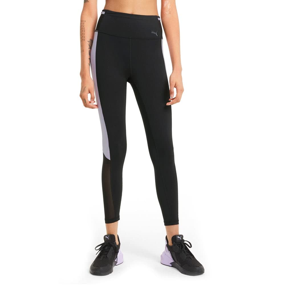 PUMA Women's Logo Block 78 Leggings - Black High Waist Yoga Pants for Running, Workout & Gym - Comfortable Athletic Tights for Women