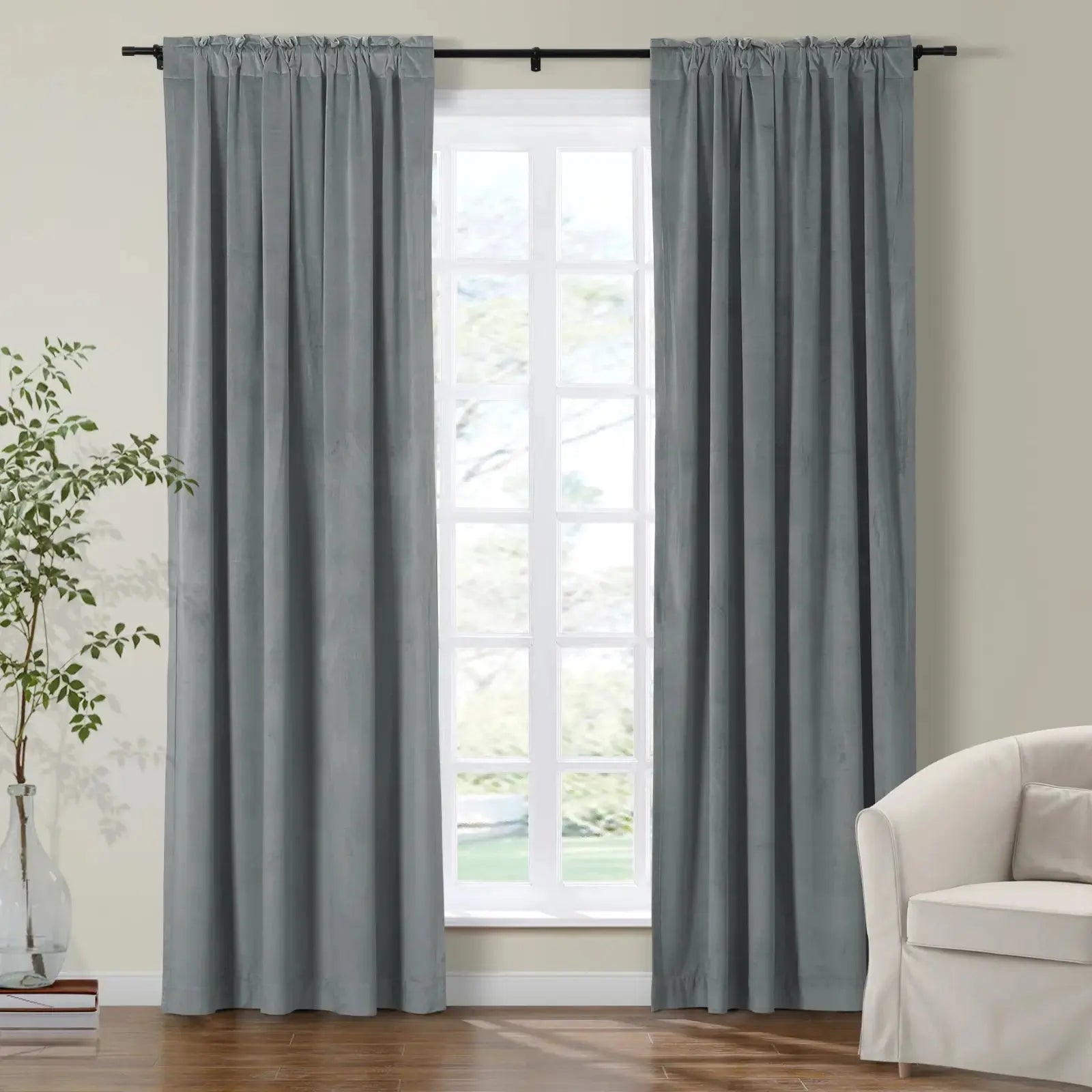 Luxury Birkin Velvet Curtains - Soft Blackout Drapes for Living Room & Bedroom - Premium Soundproof Thermal Insulated Window Treatments for Home Decor