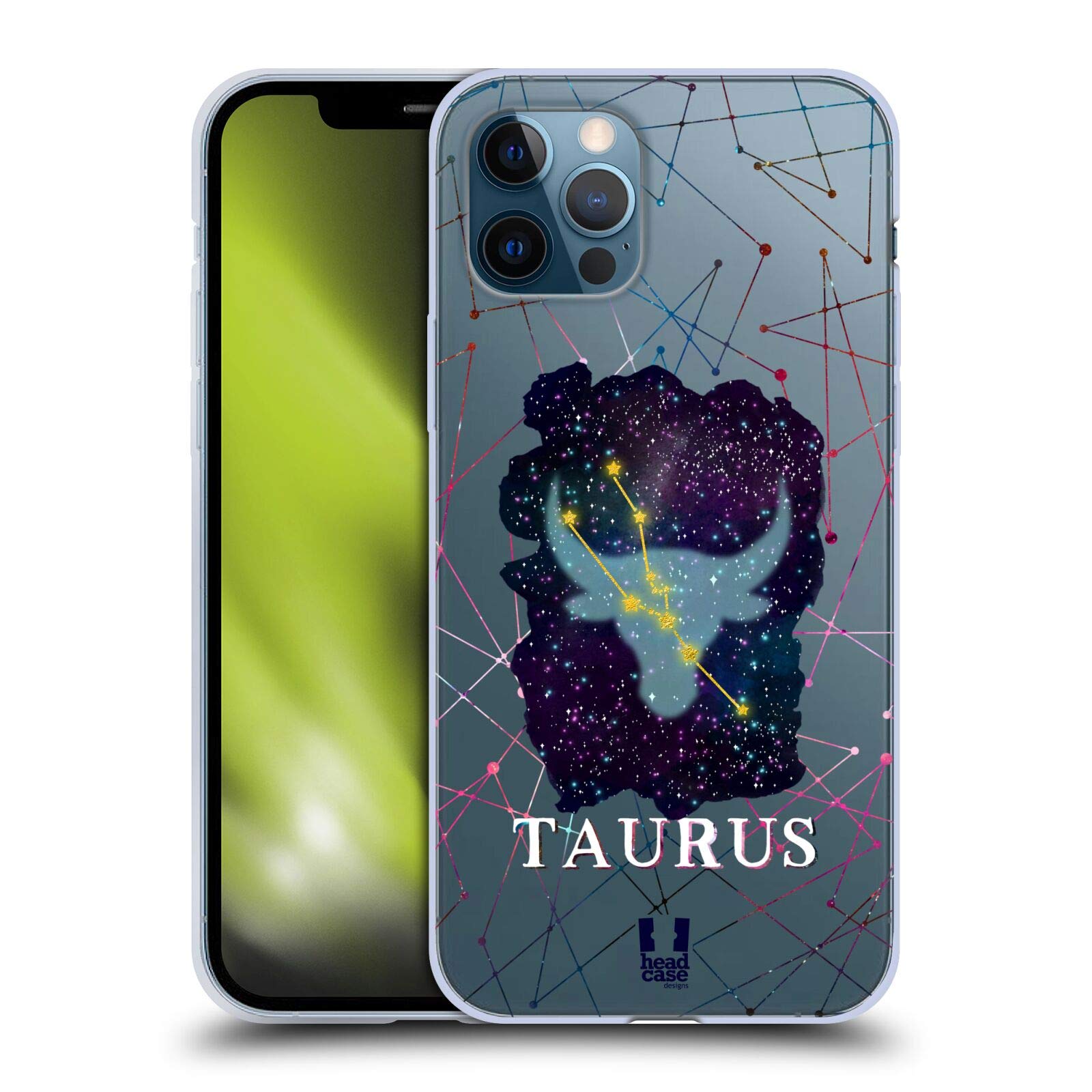 Taurus Zodiac Constellation Soft Gel Phone Case for Apple iPhone 12 & 12 Pro - Durable Protective Cover with Stylish Astrology Design | Perfect for Daily Use, Gift Giving & Zodiac Sign Lovers
